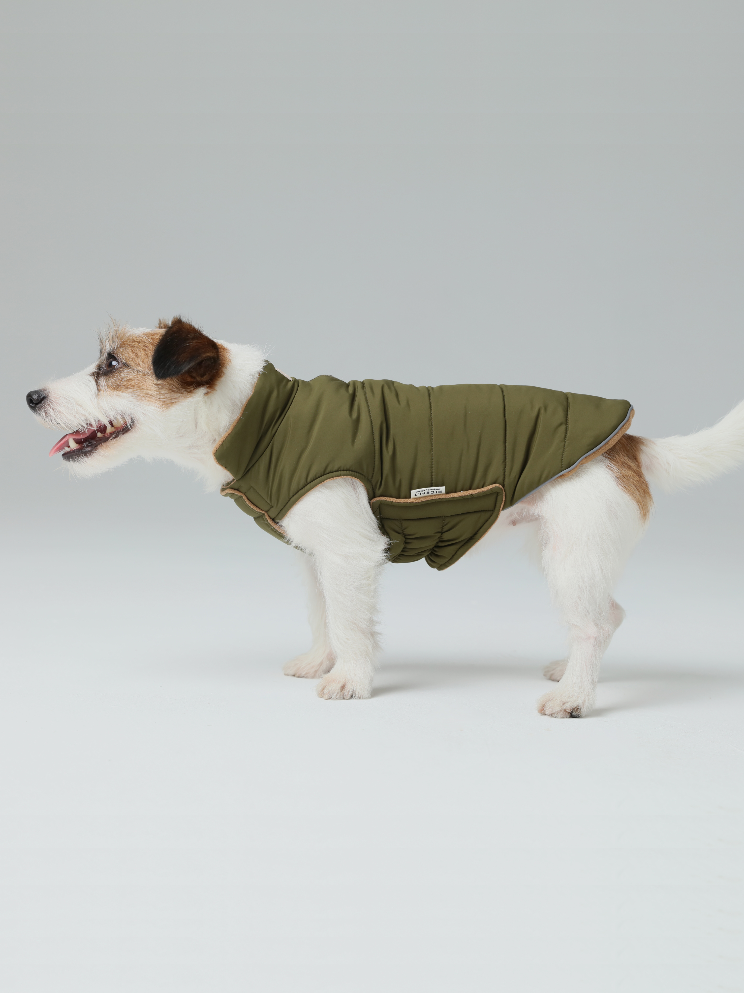 Reversible Dog Vest Jacket - Green Brown-thumbmail-6