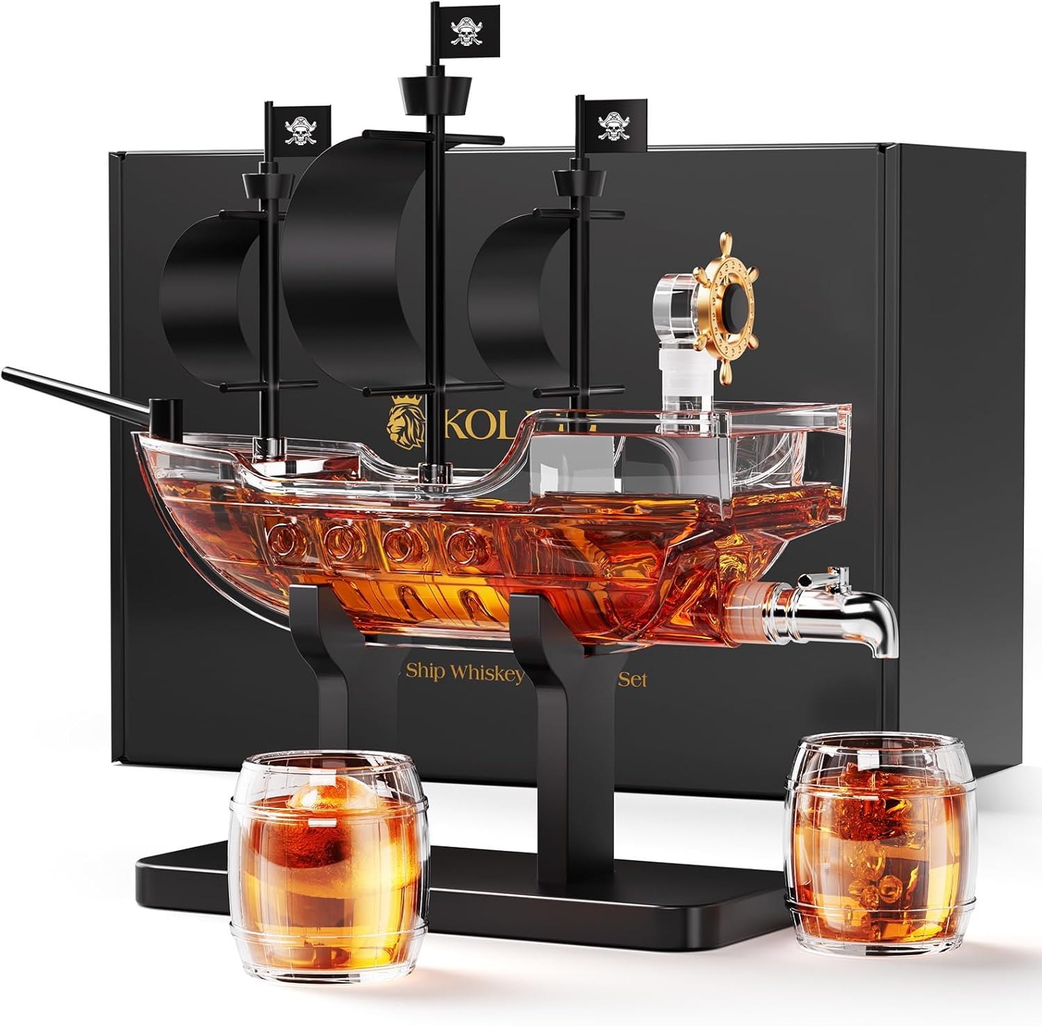 Pirate Ship Whiskey Decanter Set-thumbmail-2