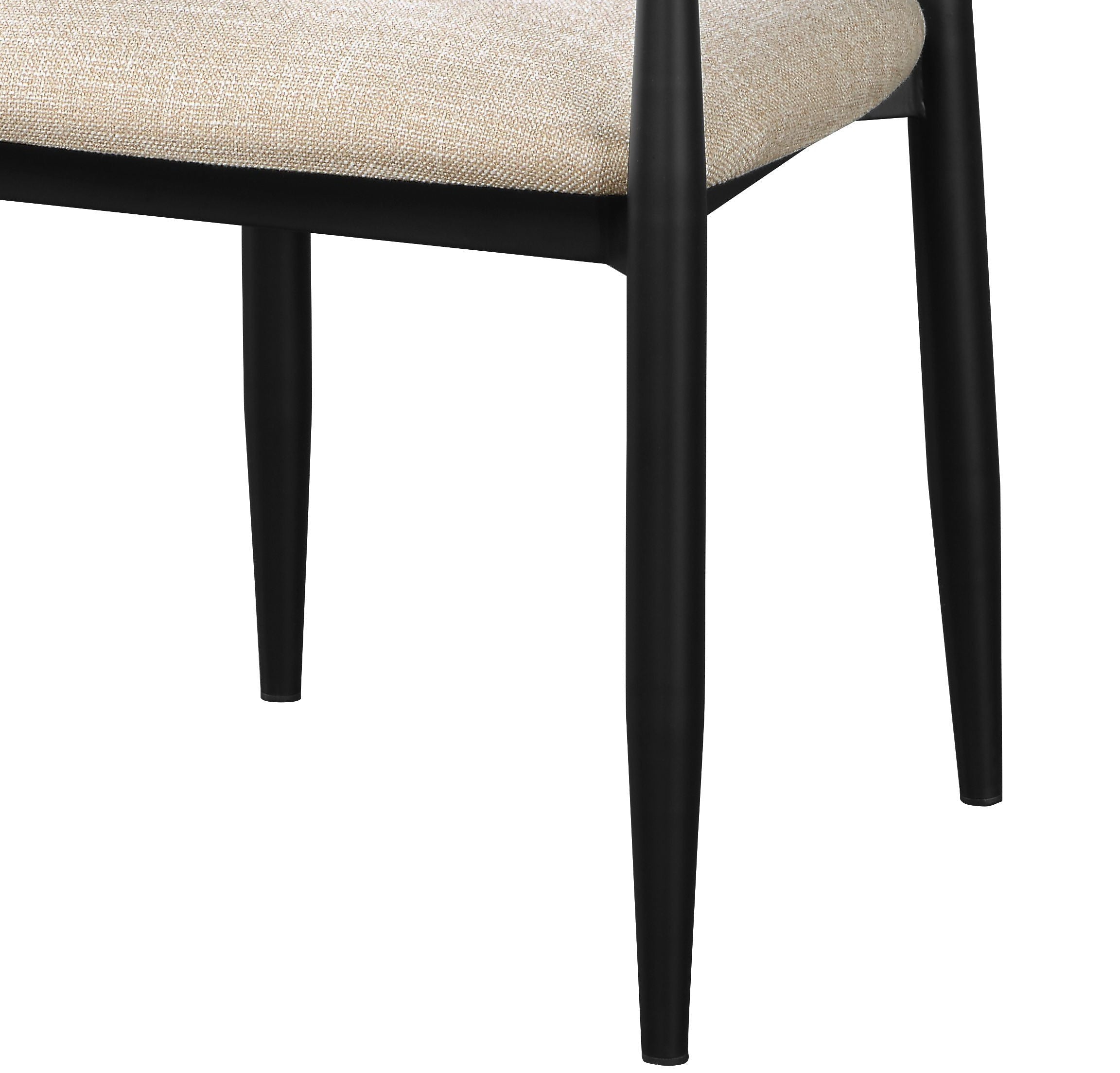Set of 2 Beige and Black Armchair With Open Back-thumbmail-6
