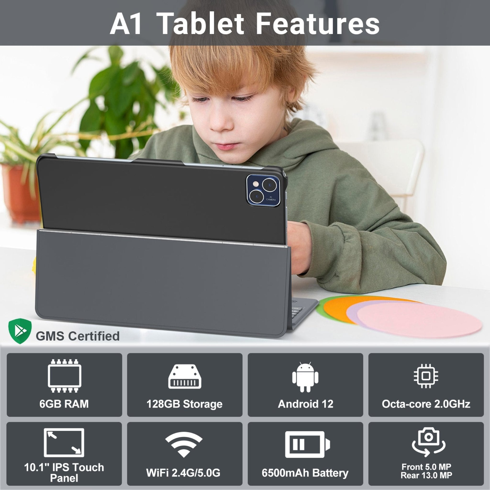 Contixo A1 10" Educational Android Tablet With Docking Keyboard - 128GB-thumbmail-9