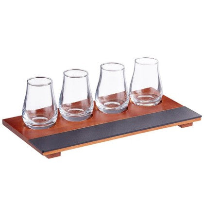 Chalkboard Flight Tray With Whiskey Tasting Glasses-thumbmail-1