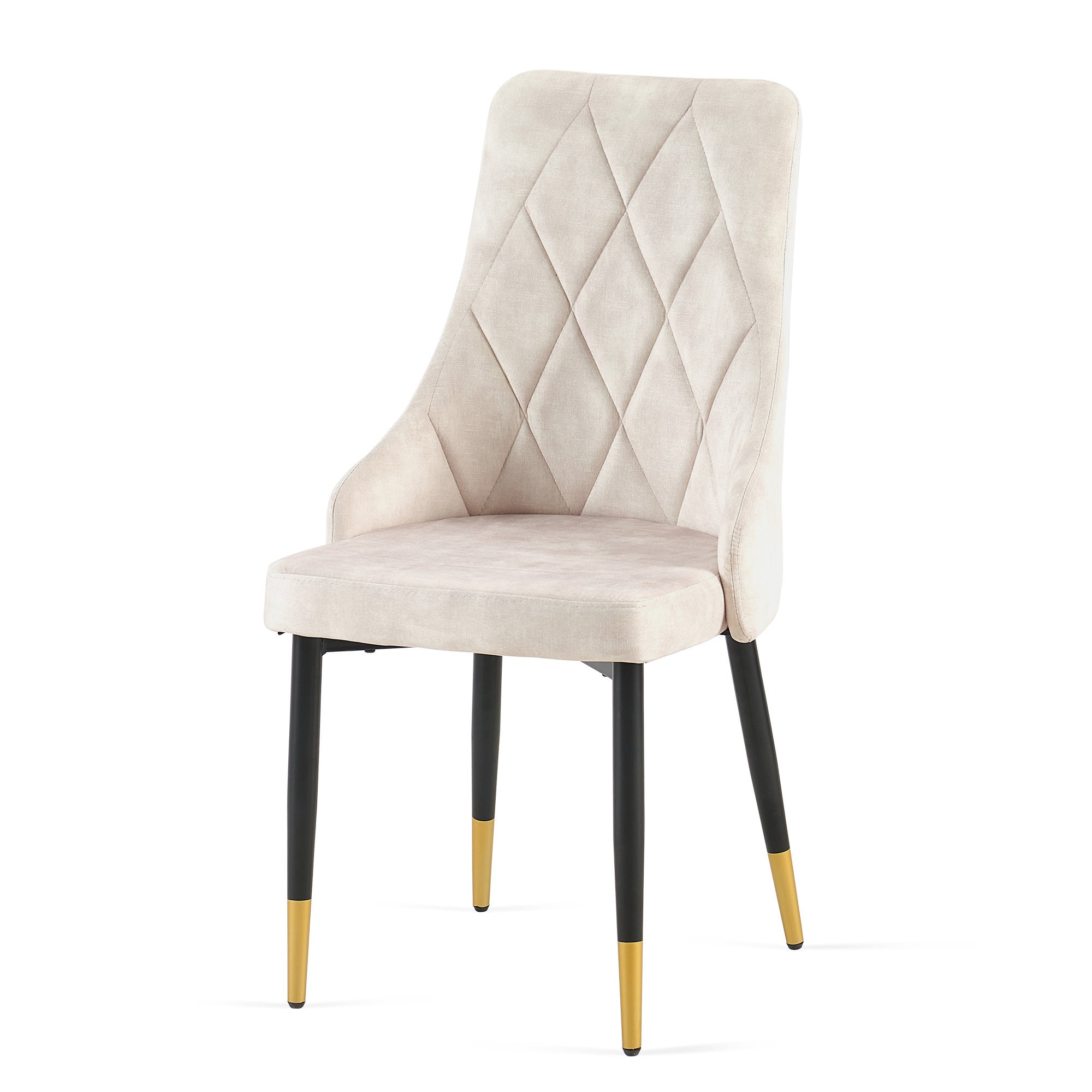 Set of 4 Beige Armless Dining Chairs-thumbmail-3