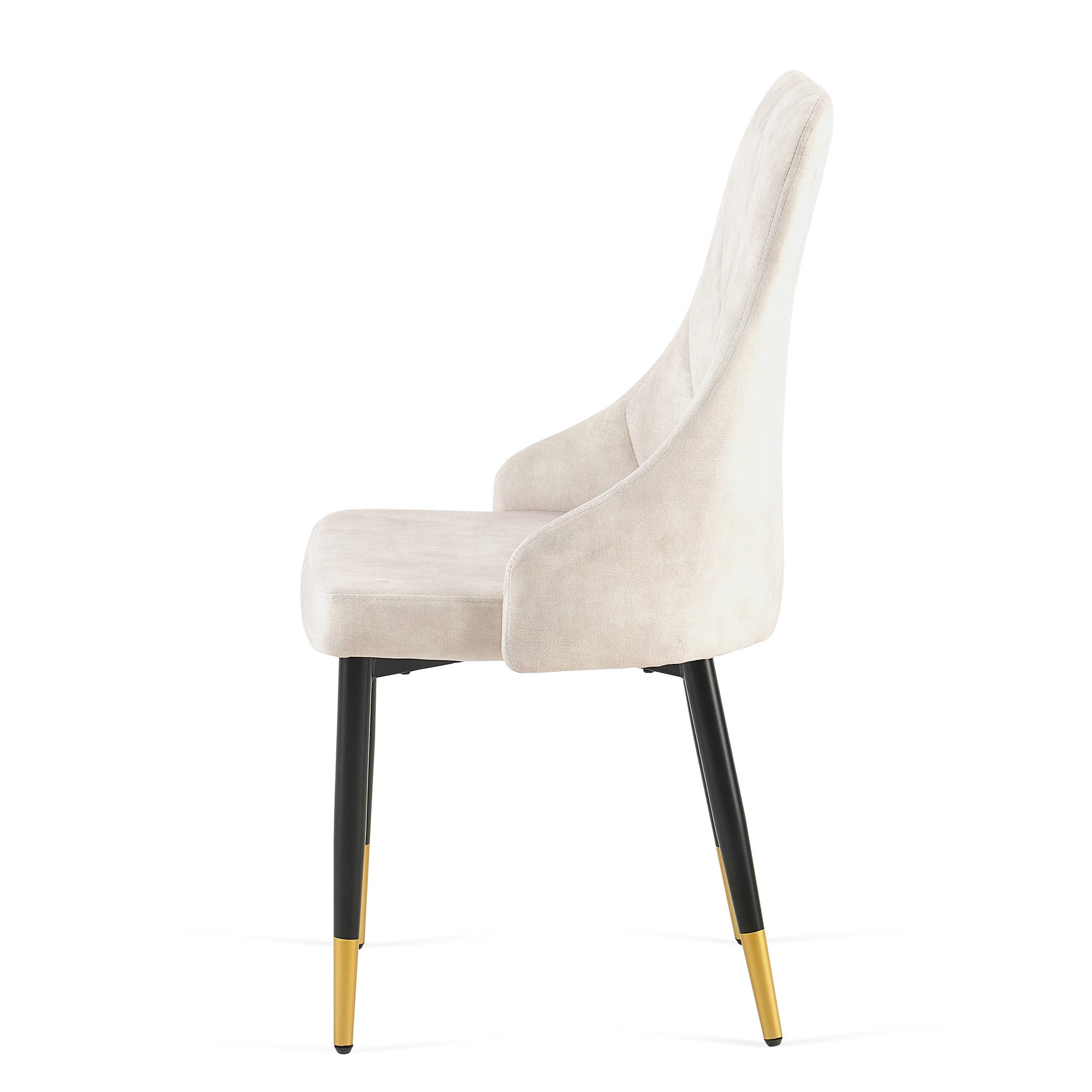 Set of 4 Beige Armless Dining Chairs-thumbmail-4