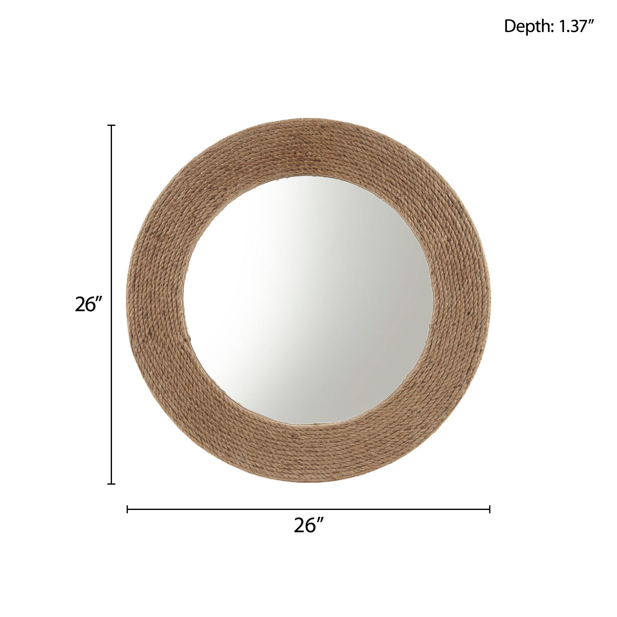Natural Jute Rope Round Wall Mirror-thumbmail-3