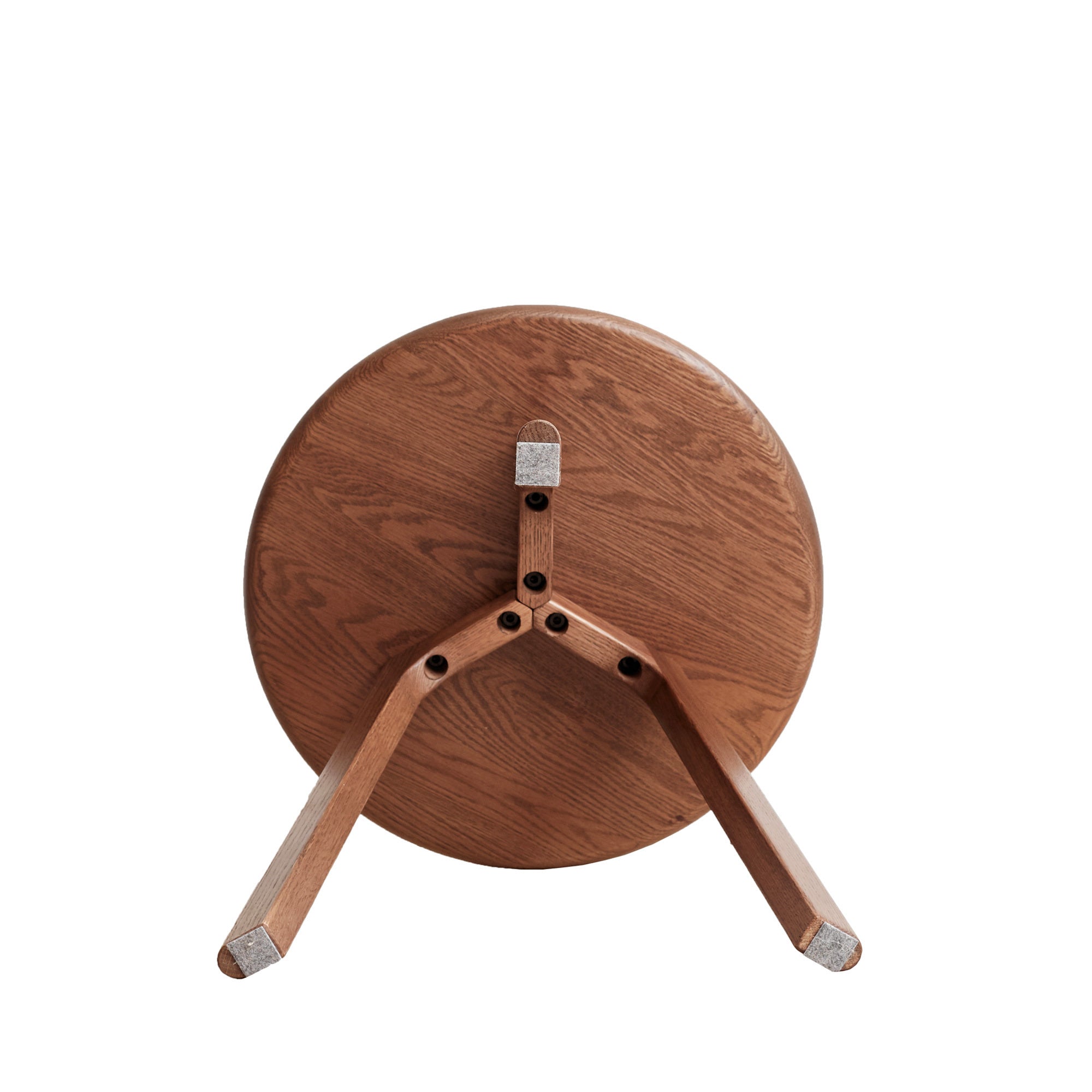Natural Solid Oak Wood Round End Table-thumbmail-6