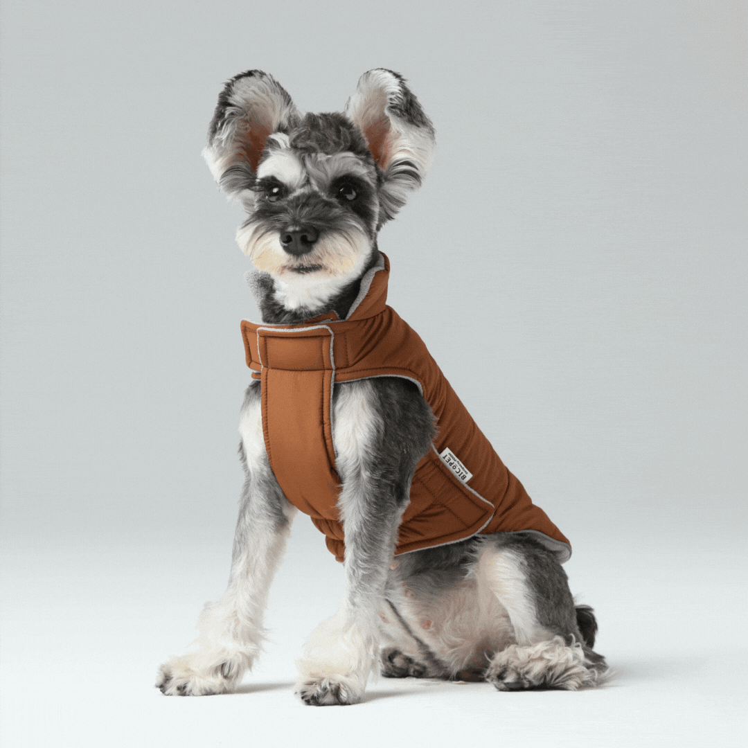 Reversible Dog Vest Jacket - Orange Grey-thumbmail-10