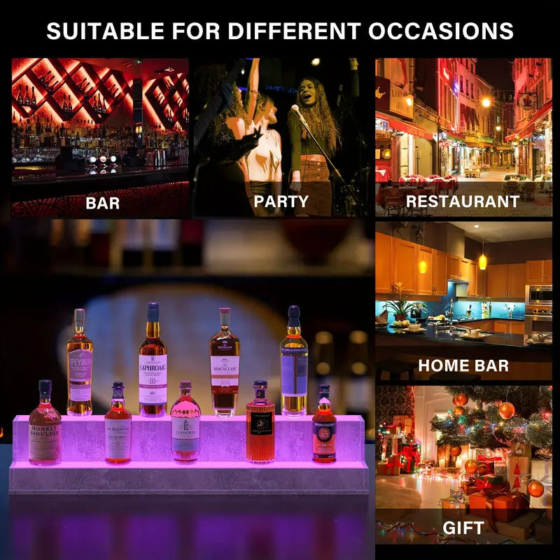 38-Inch LED Liquor Bottle Display Shelf – App & Remote-Controlled Bar Stand-thumbmail-5