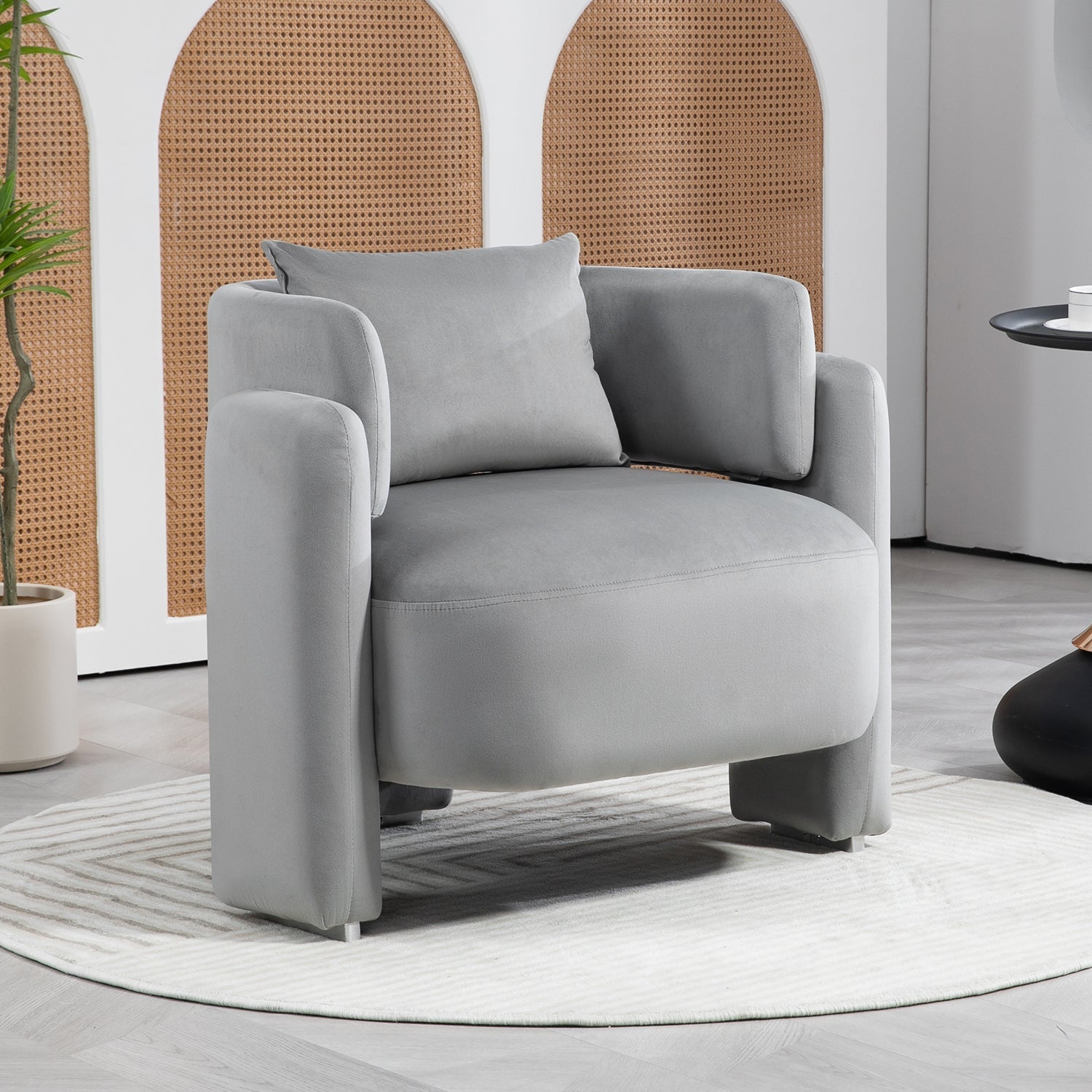 Modern Velvet Lounge Chair-thumbmail-5