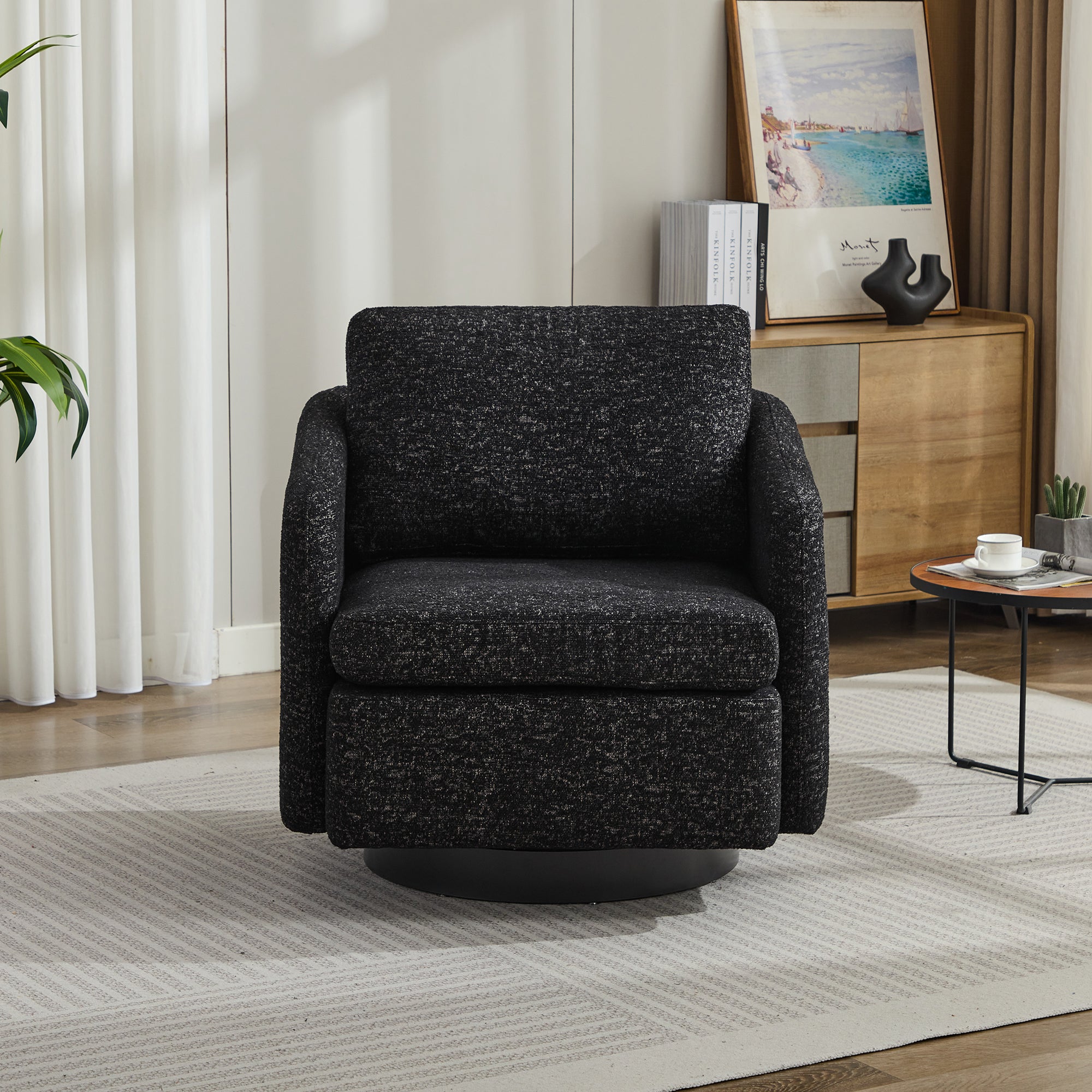 31.5"W  Comfy Round Swivel Accent Chair-thumbmail-5