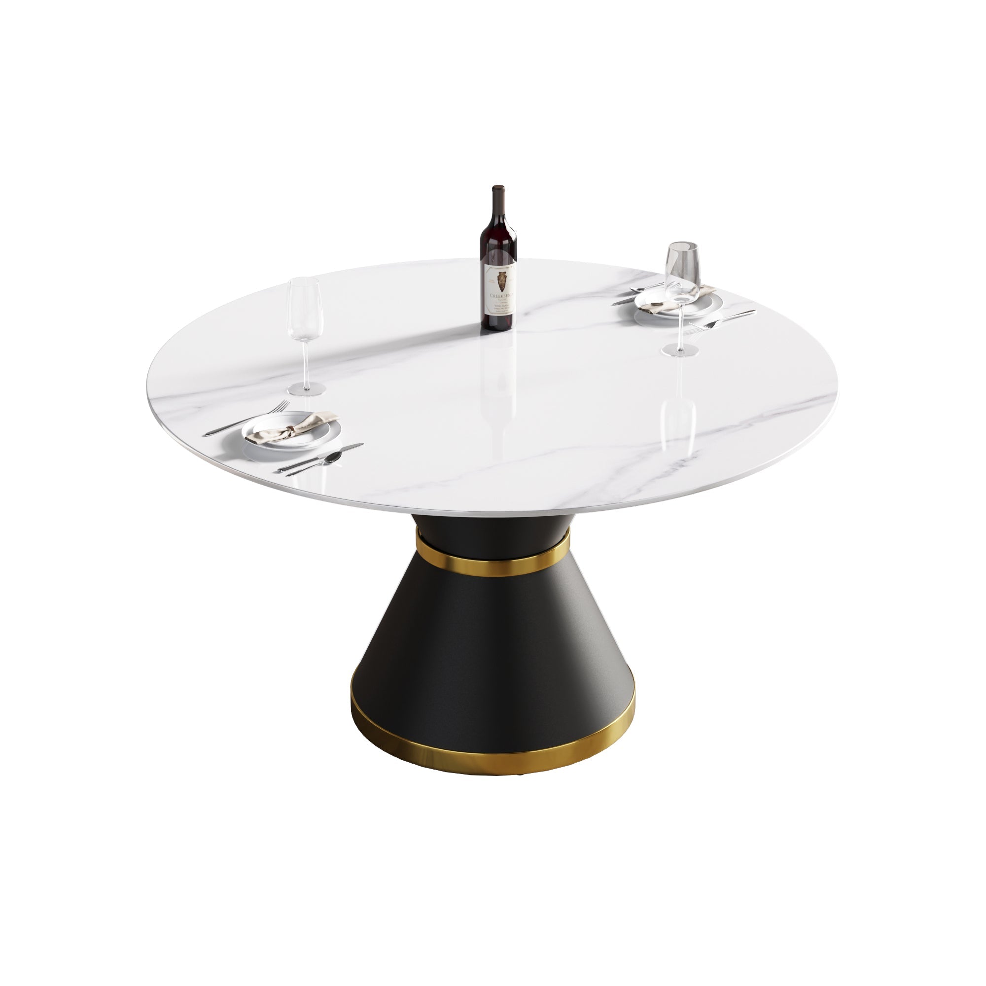 Modern Marble Stone Round Dining Table-thumbmail-1
