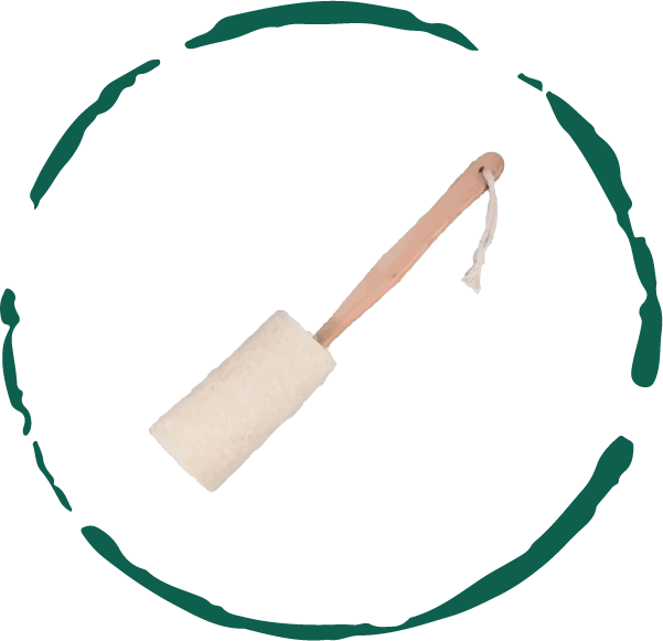 Natural Loofah Bath Brush W/Long Handle.-thumbmail-5