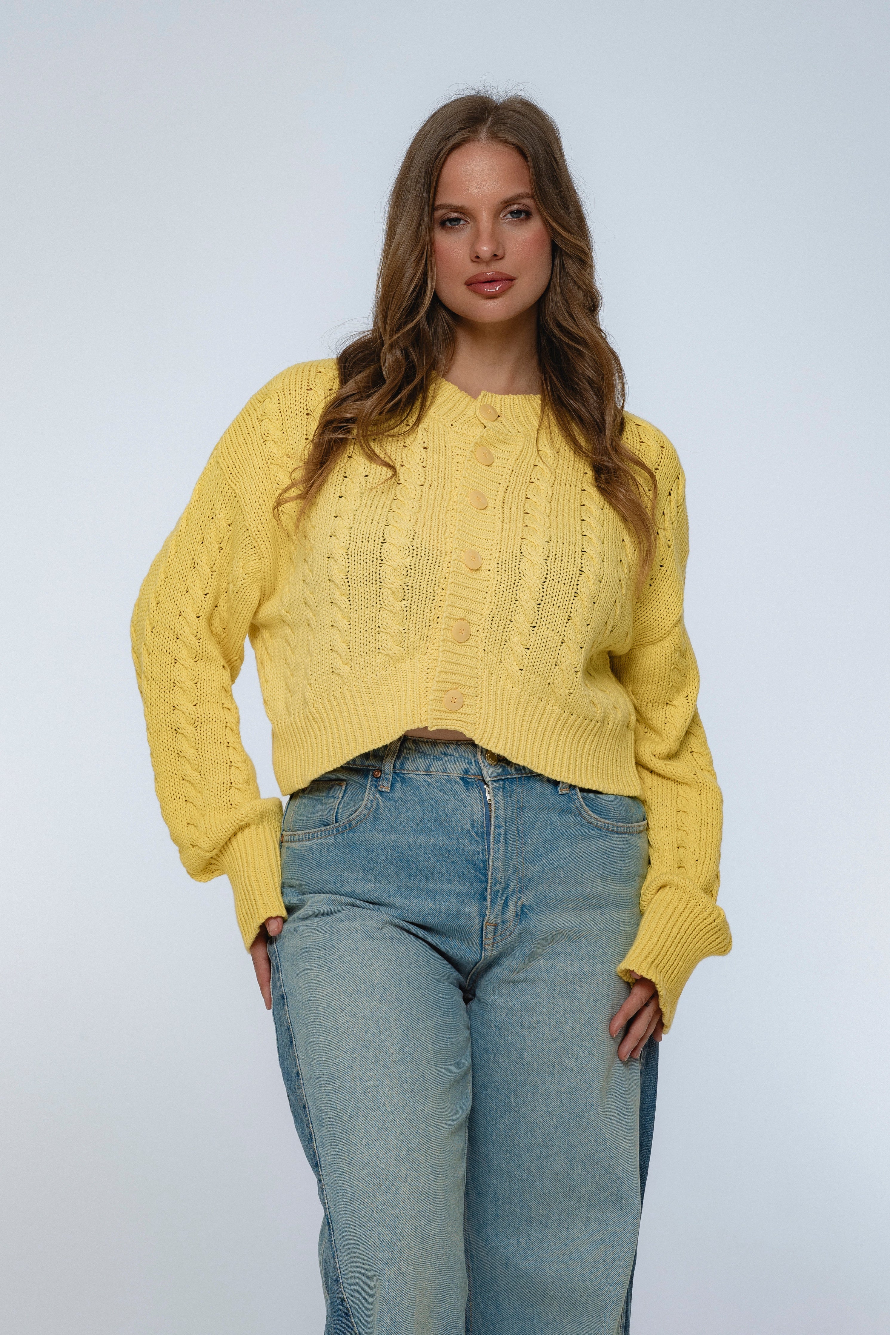 Parisse Cropped Knitted Cardigan-thumbmail-2