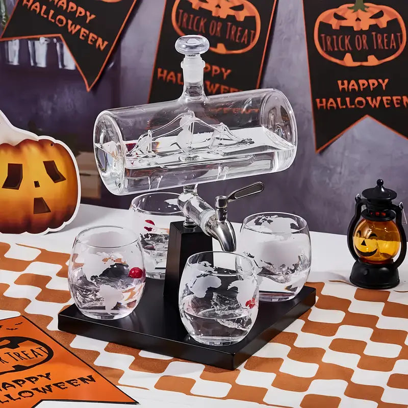 Maritime Sailboat Whiskey Decanter Set-thumbmail-5