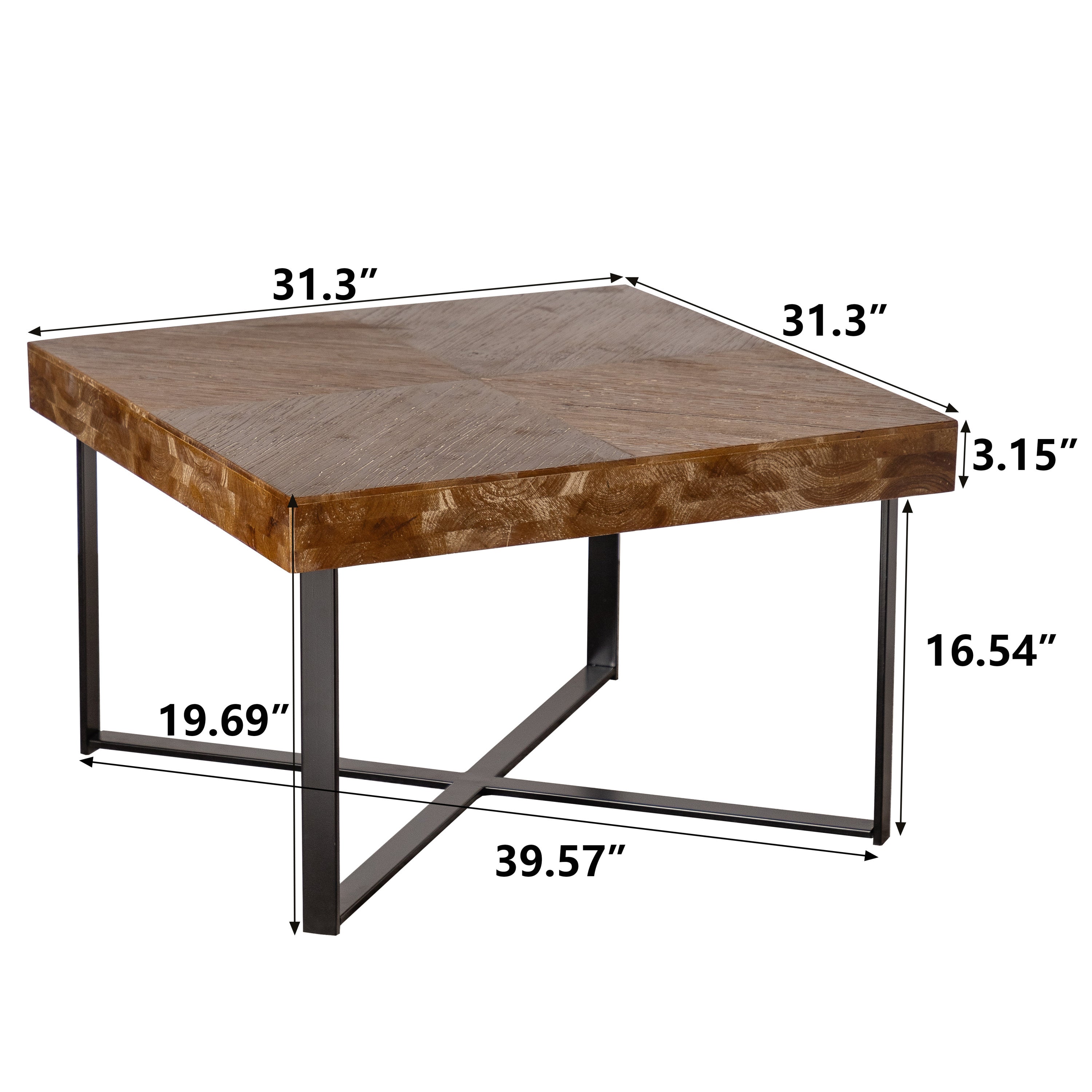 Modern Retro Splicing Square Coffee Table Set of 2-thumbmail-1
