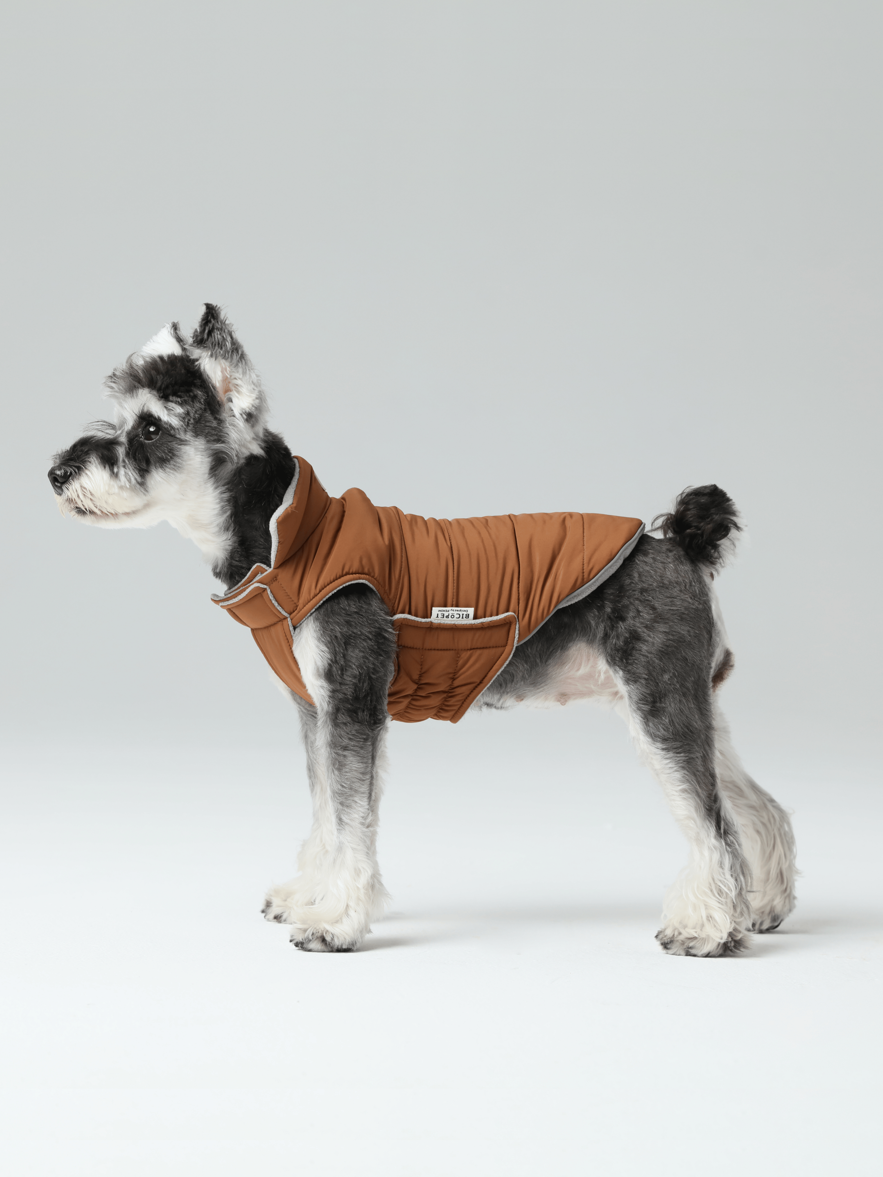Reversible Dog Vest Jacket - Orange Grey-thumbmail-2