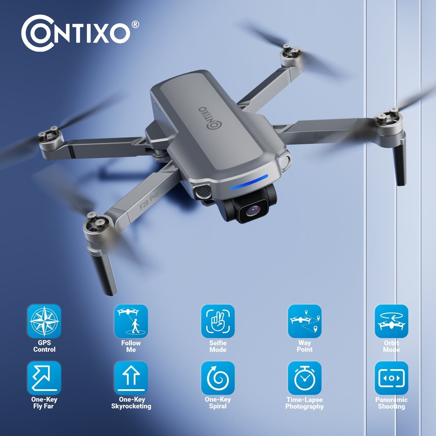 Contixo F28 Pro Foldable Drone With 4K FHD Camera and Carrying Case-thumbmail-3