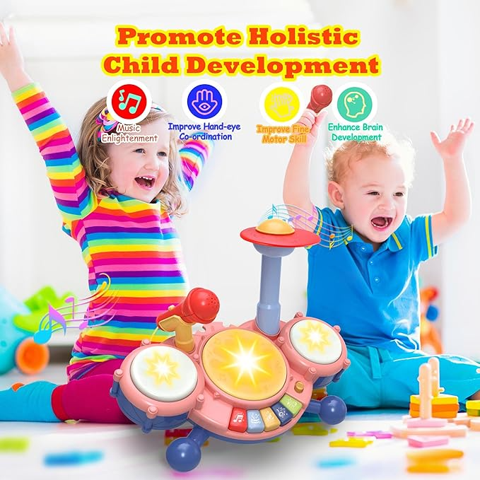 Contixo Musical Drum Toy Set for Babies, Learn Toy Age 2-8 Years-thumbmail-9