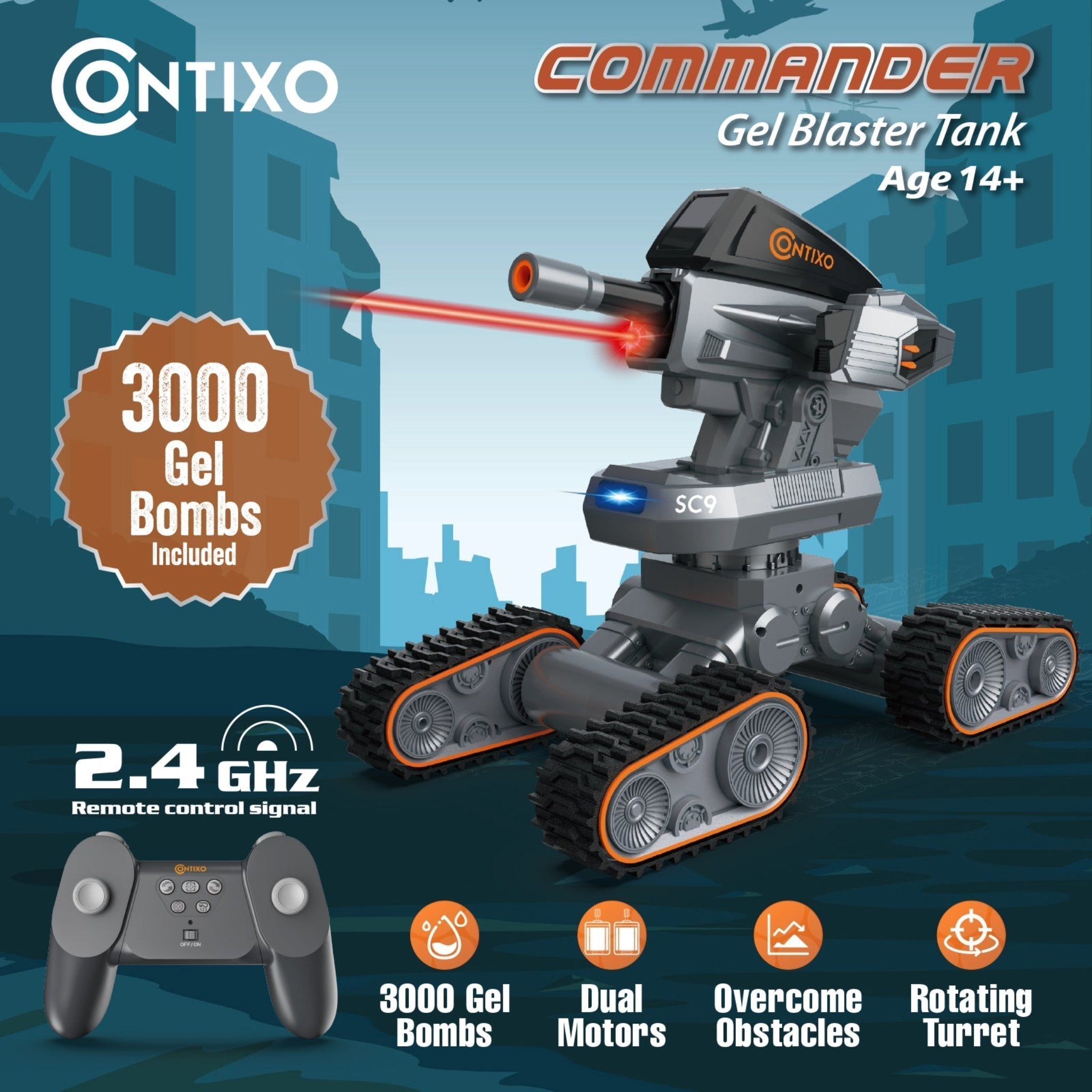Contixo SC9 Remote Control Commander Gel Blaster Tank-thumbmail-2