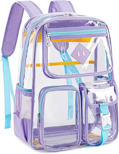 Contixo Clear Backpack - Trendy PVC Transparent Bookbag for Girls-thumbmail-3