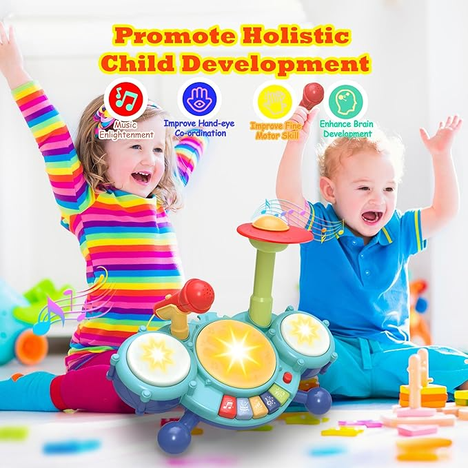 Contixo Musical Drum Toy Set for Babies, Learn Toy Age 2-8 Years-thumbmail-2