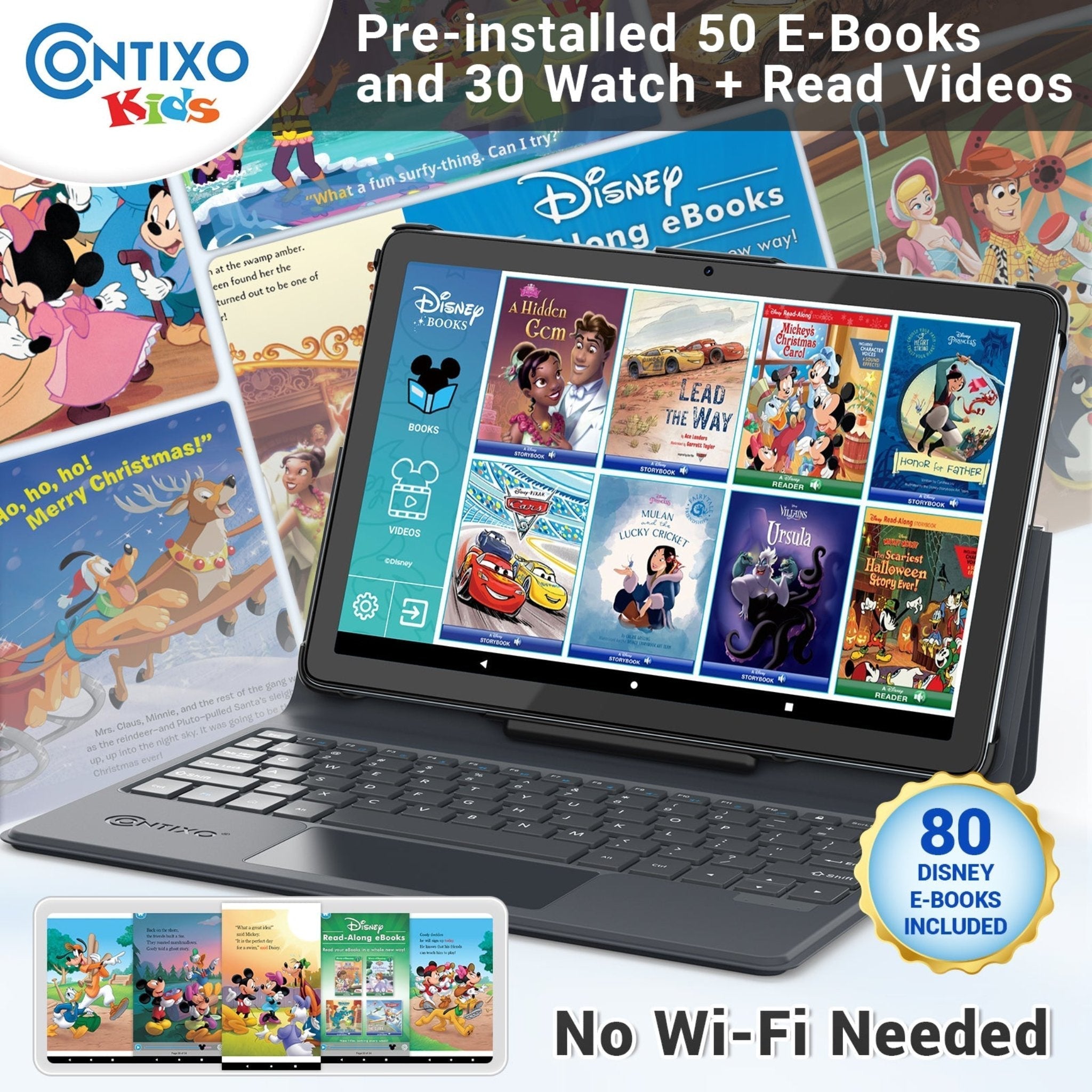 Contixo A1 10" Educational Android Tablet With Docking Keyboard - 128GB-thumbmail-3