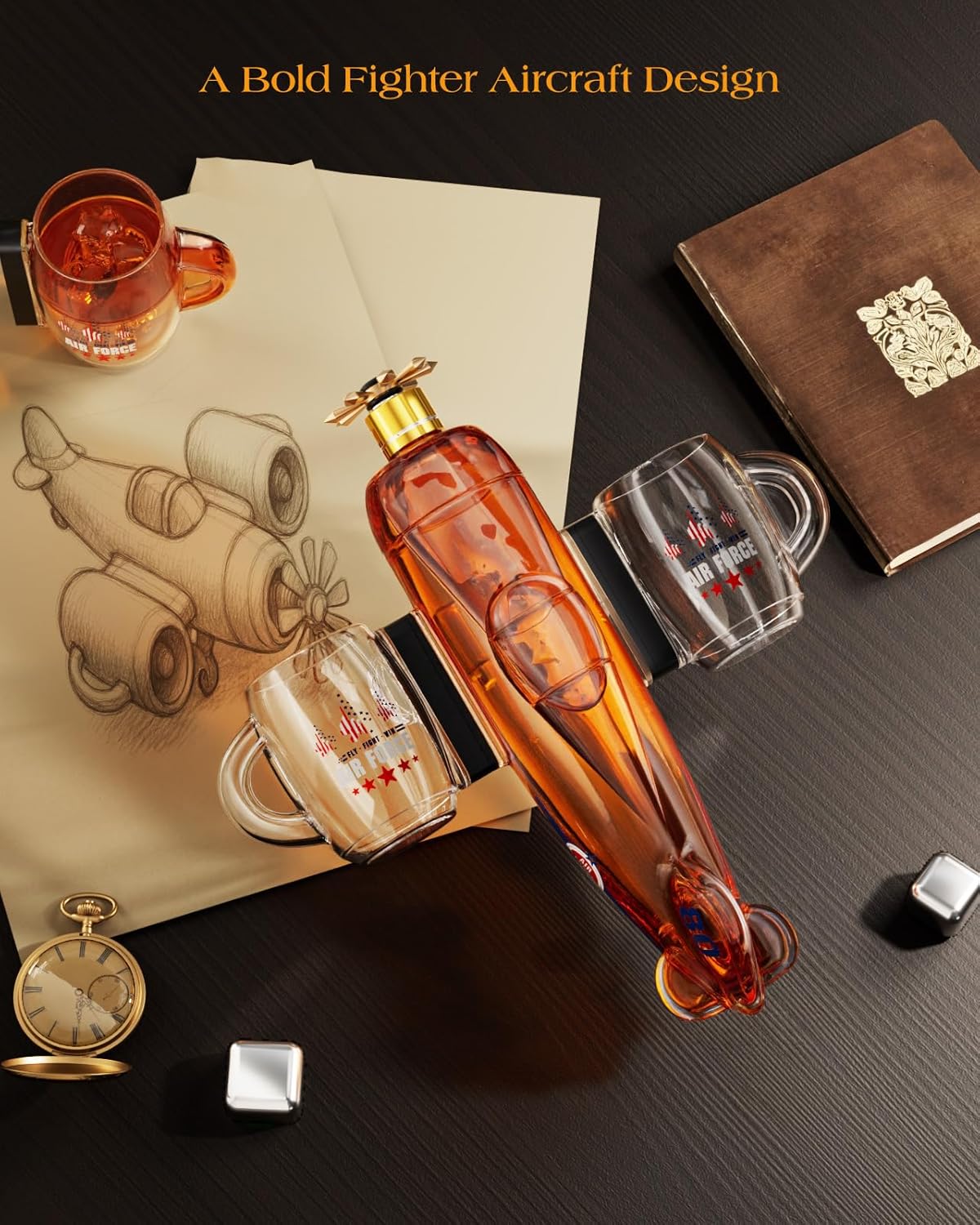 Fighter Aircraft Whiskey Decanter Set-thumbmail-4