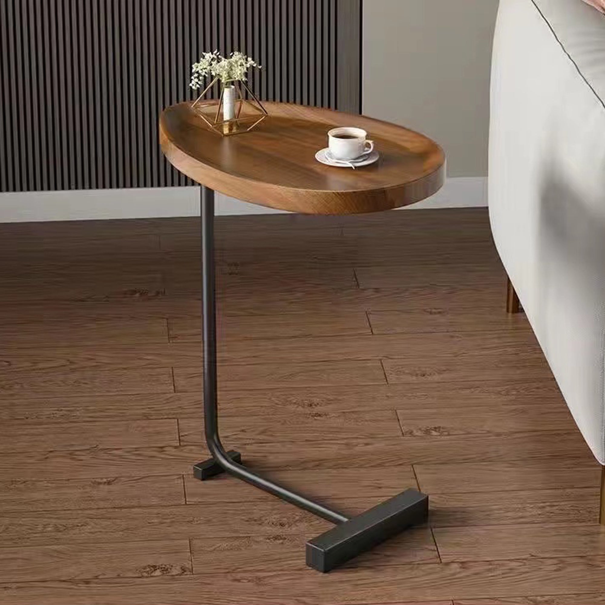 C-Shaped Brown Side Table-thumbmail-3