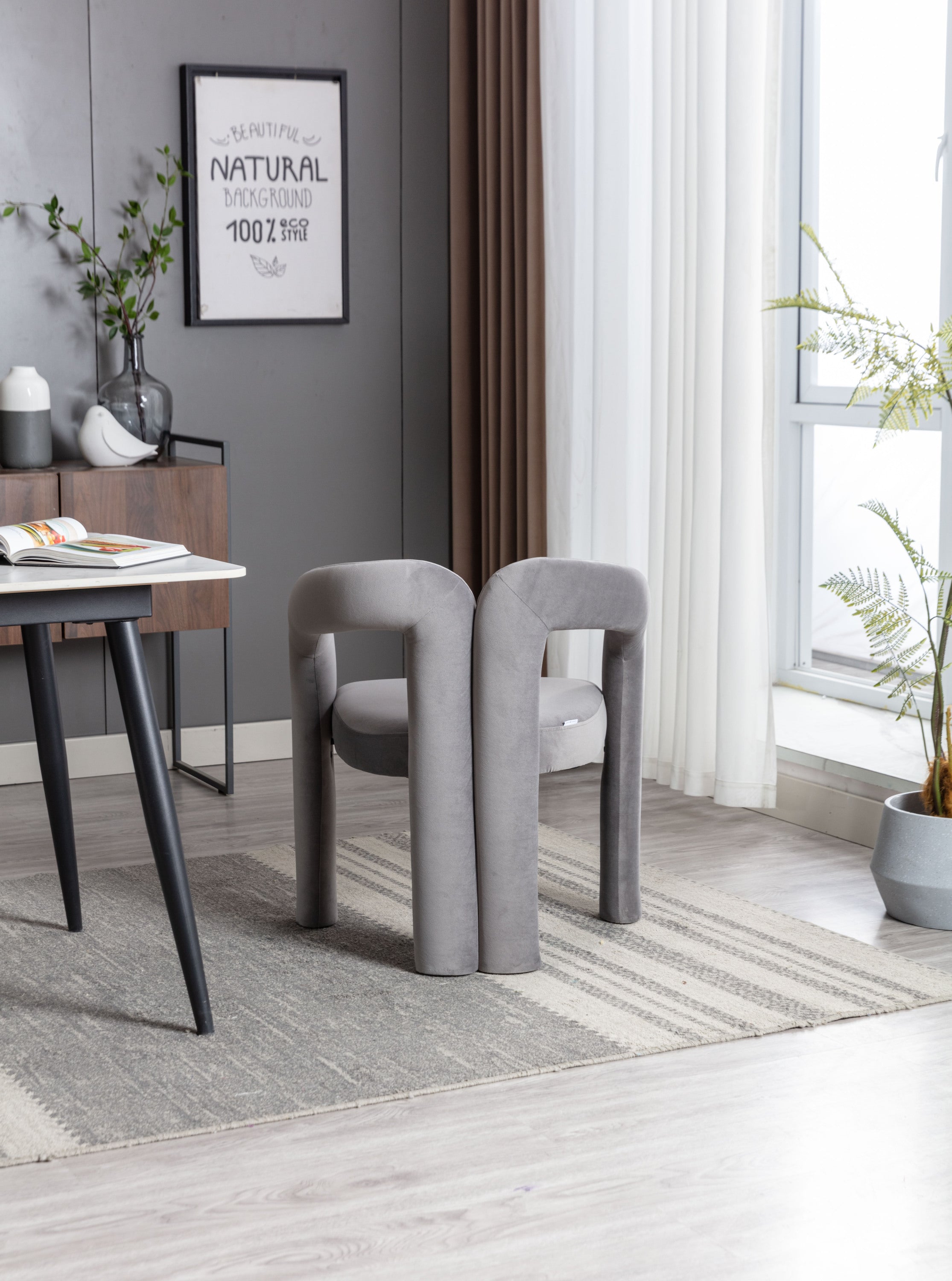 Set of 2 Contemporary Upholstered Accent Chair-thumbmail-3