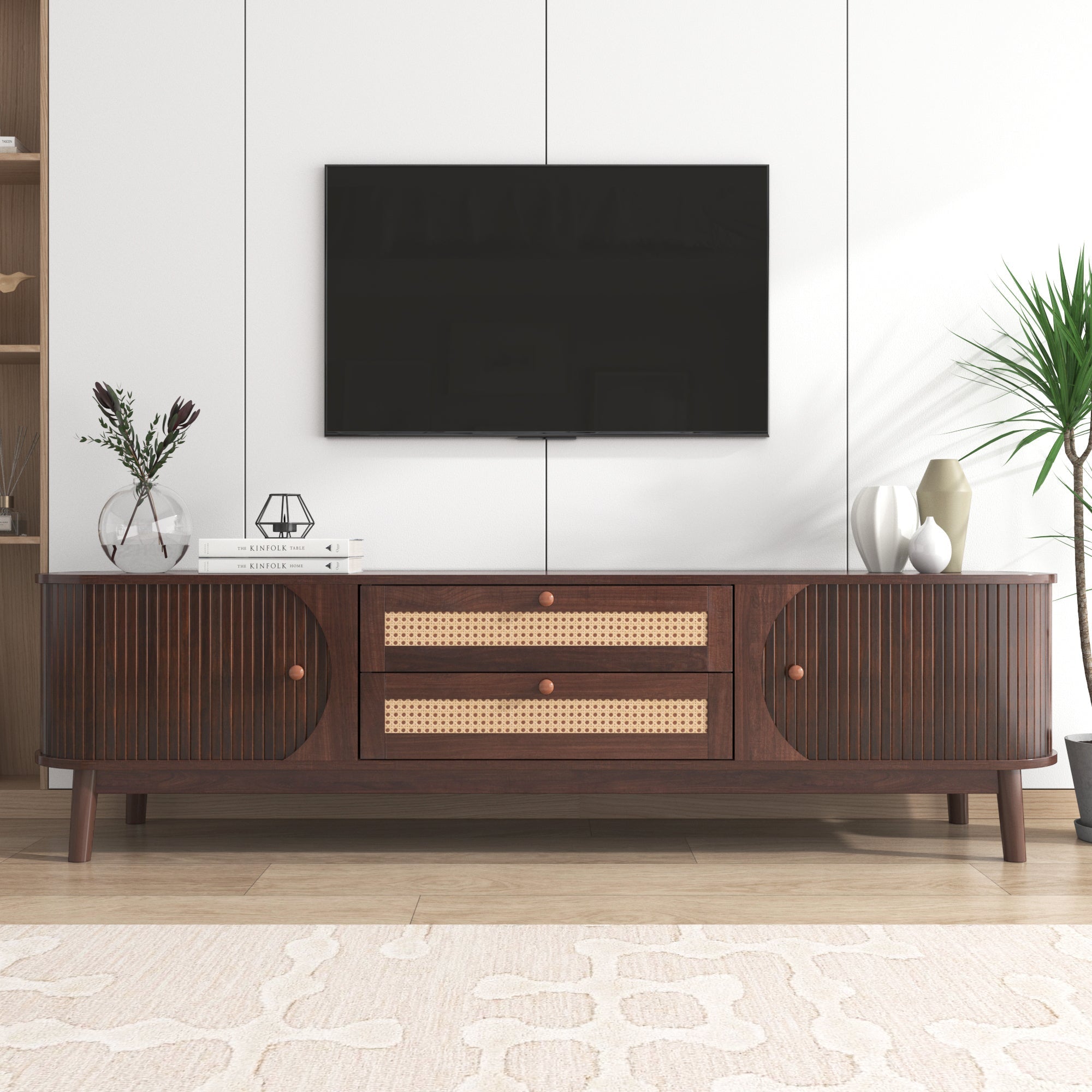 Modern Farmhouse Rattan TV Stand-thumbmail-2