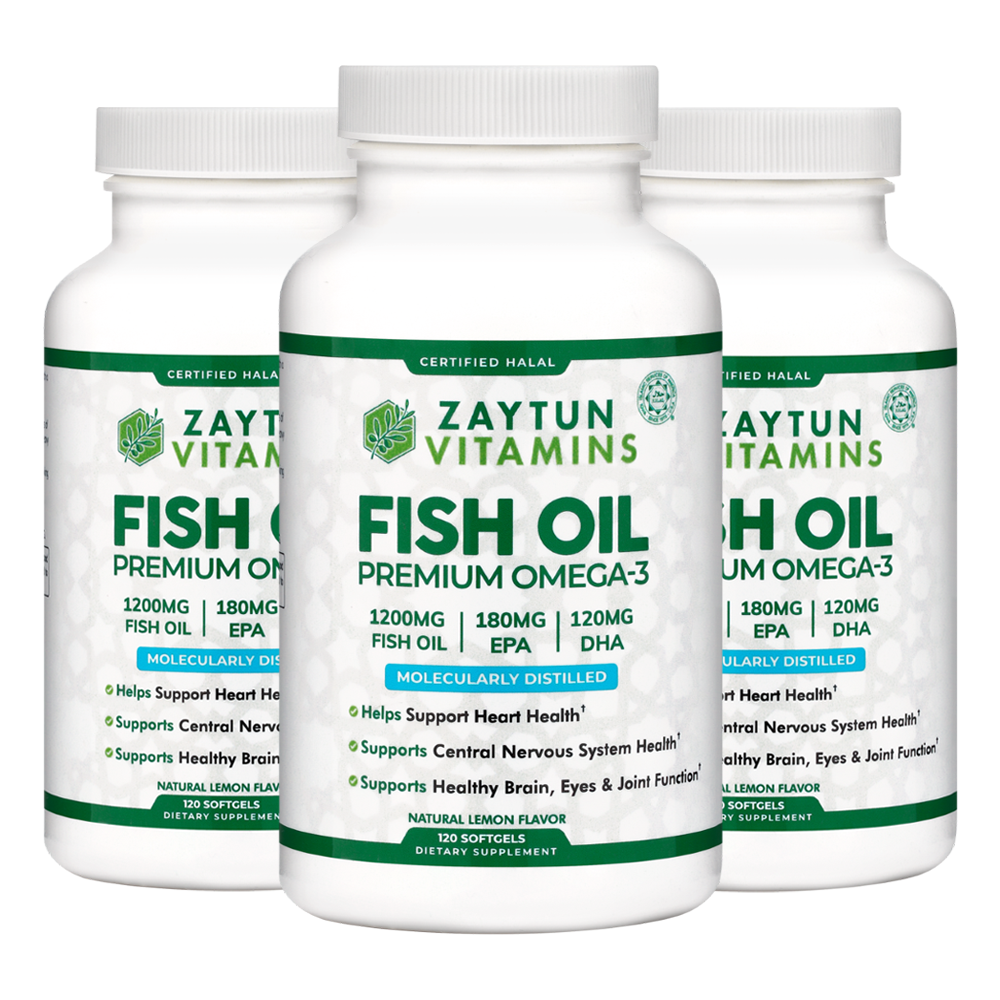 Halal Fish Oil Omega-3 (Halal Gelatin) Softgels (3Pack)-thumbmail-3