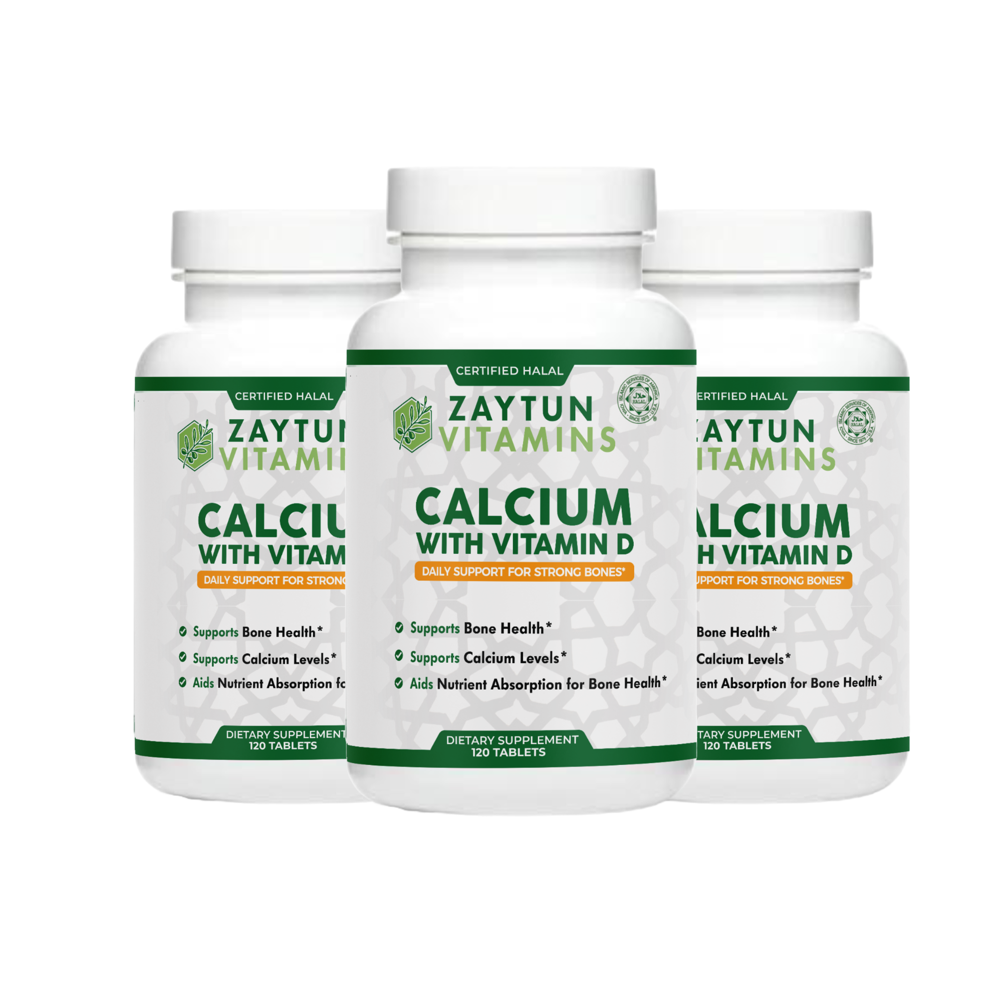 Halal Calcium + Vitamin D3 Tablets (3-Pack)-thumbmail-1