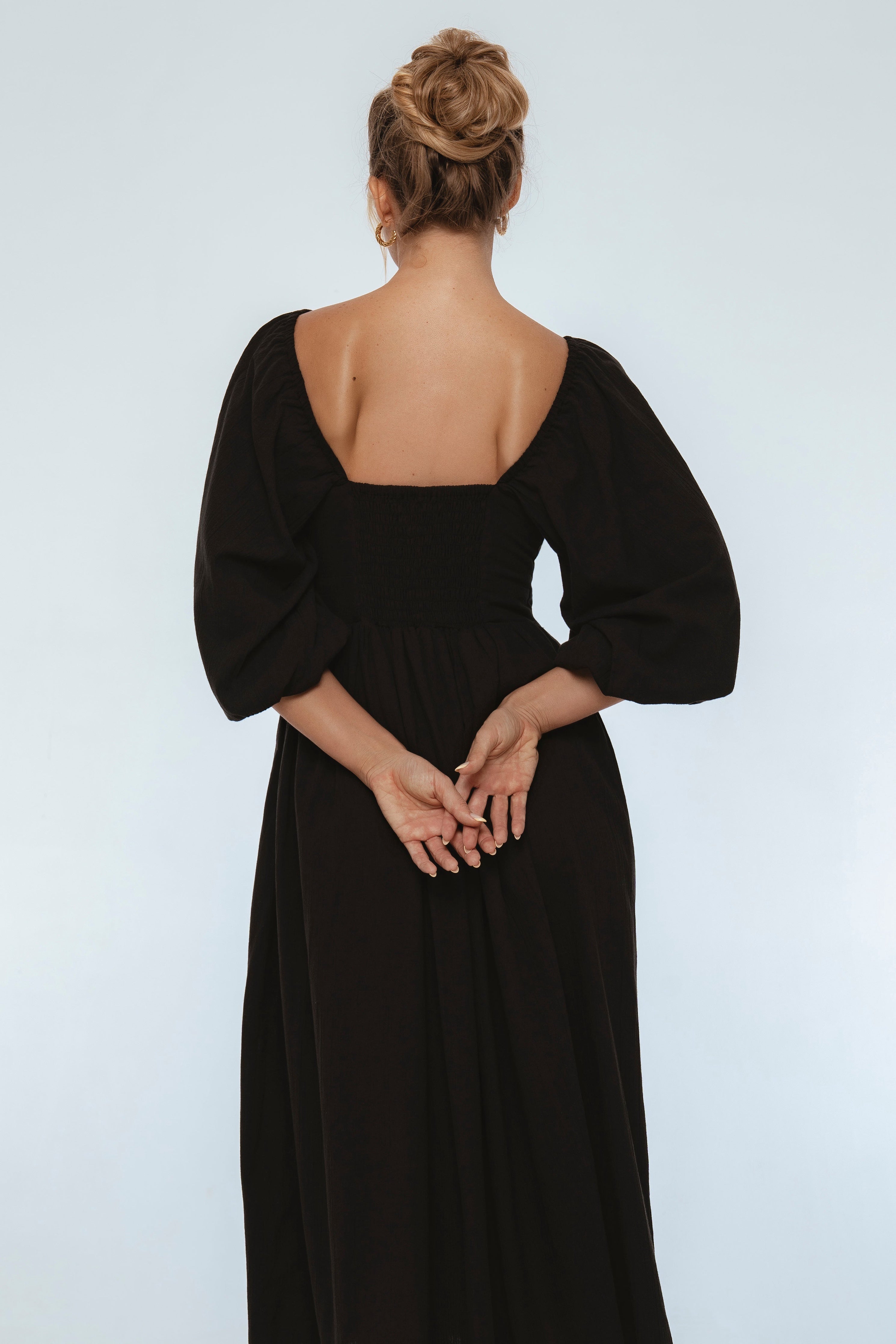 Genevieve Puff Sleeve Midi Dress-thumbmail-7