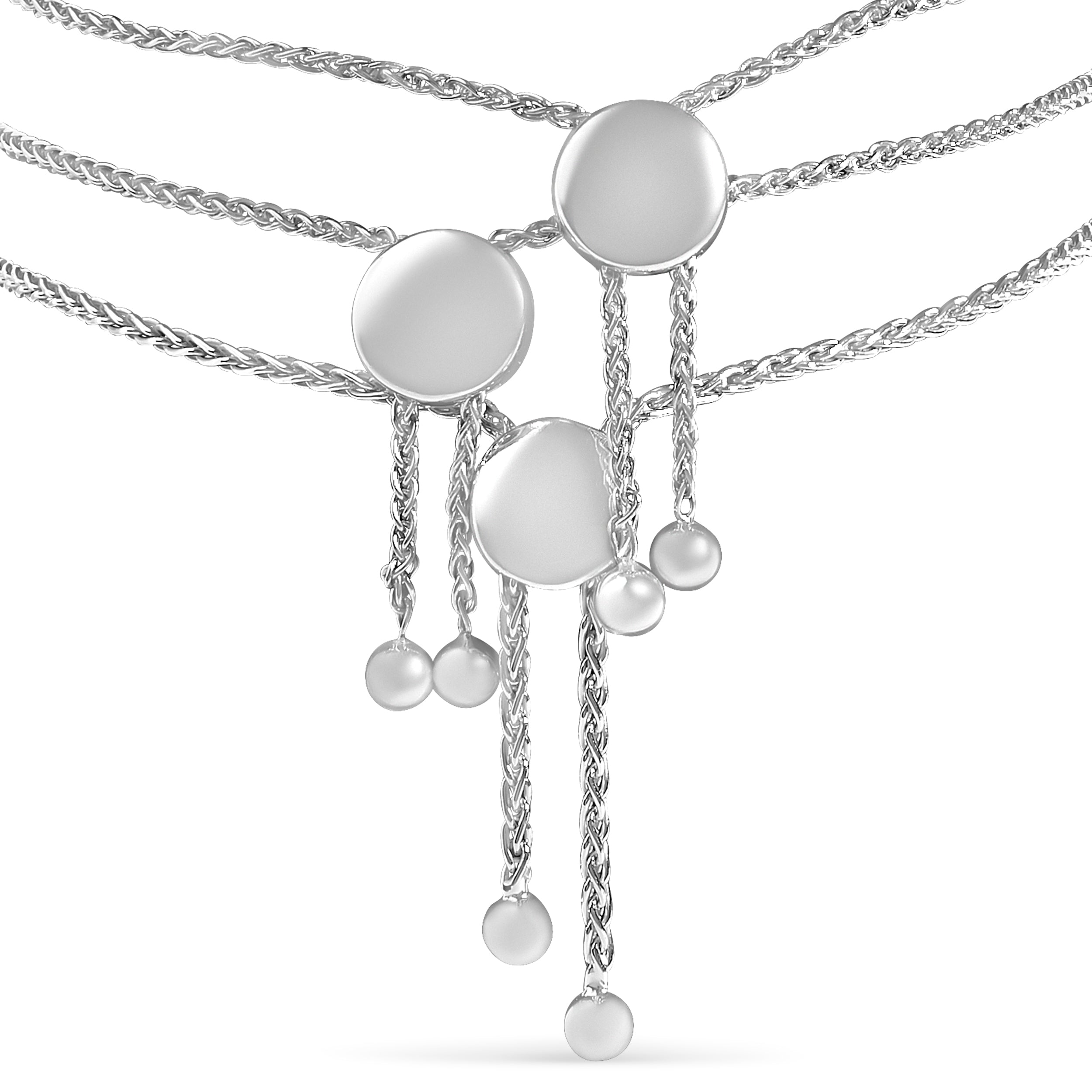 Sterling Silver Diamond Accent 3 Piece Adjustable Bolo Bracelet Set-thumbmail-3