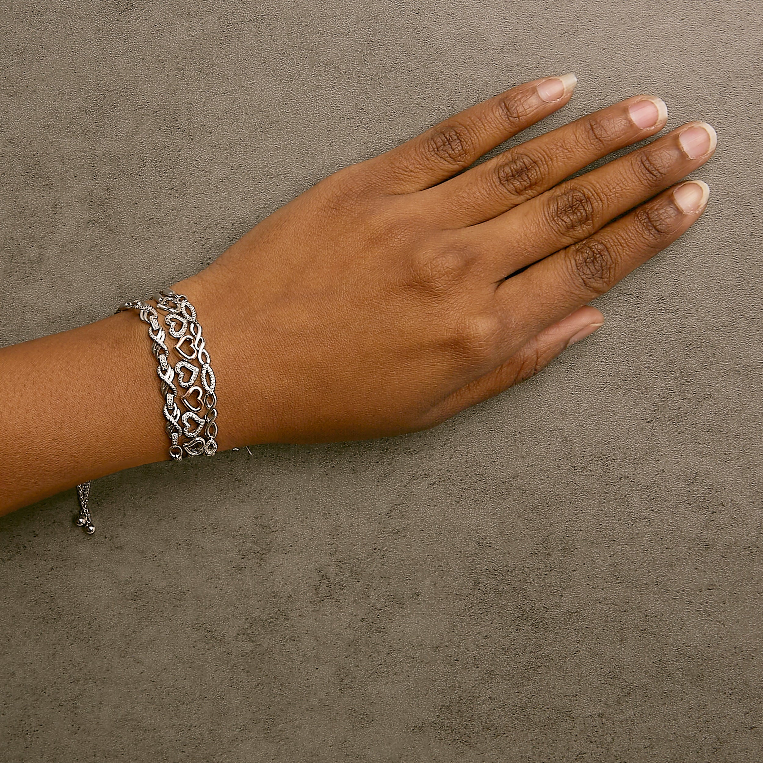 Sterling Silver Diamond Accent 3 Piece Adjustable Bolo Bracelet Set-thumbmail-5