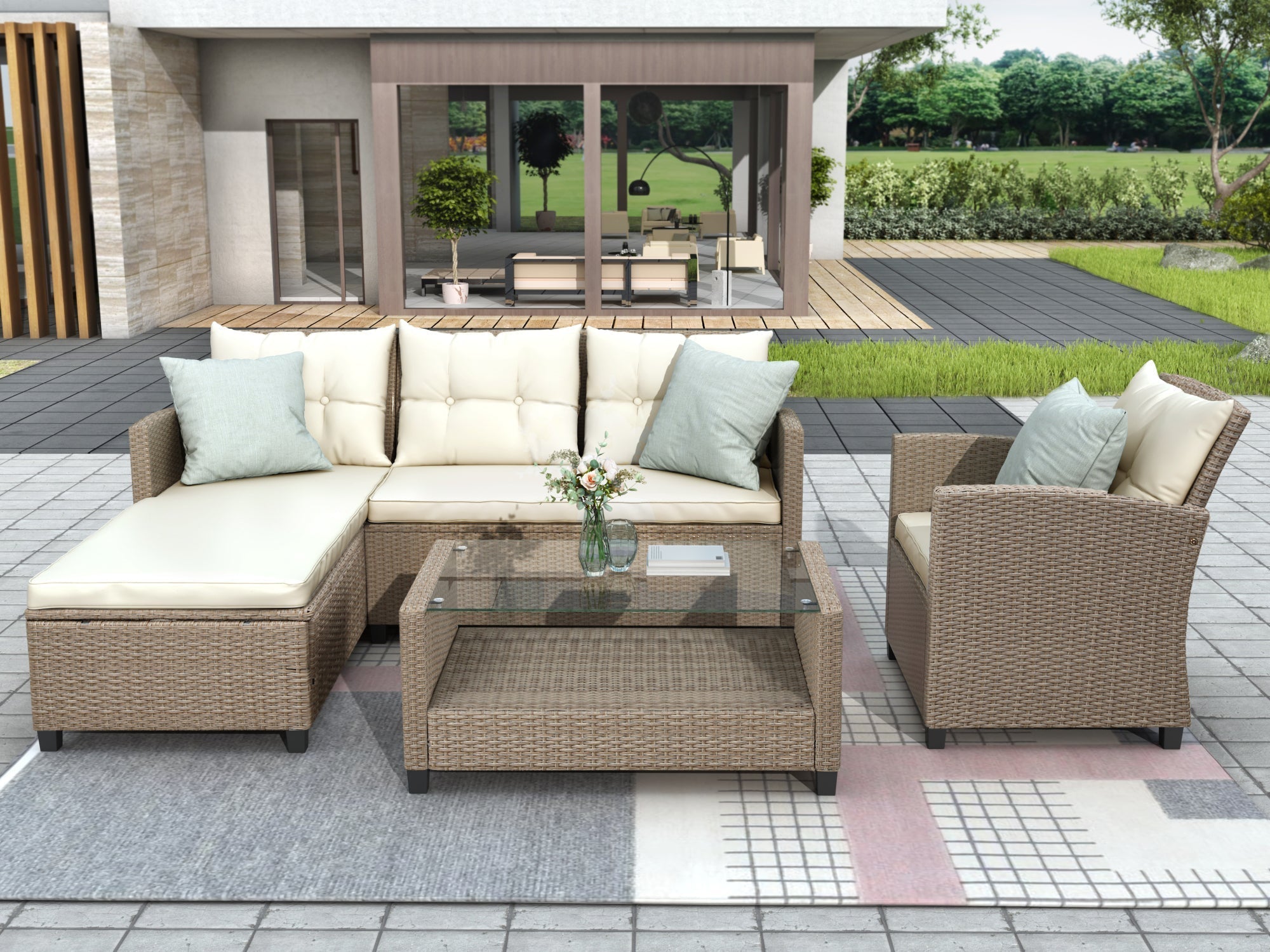 Set of 4 Piece Outdoor, Patio Furniture-thumbmail-1