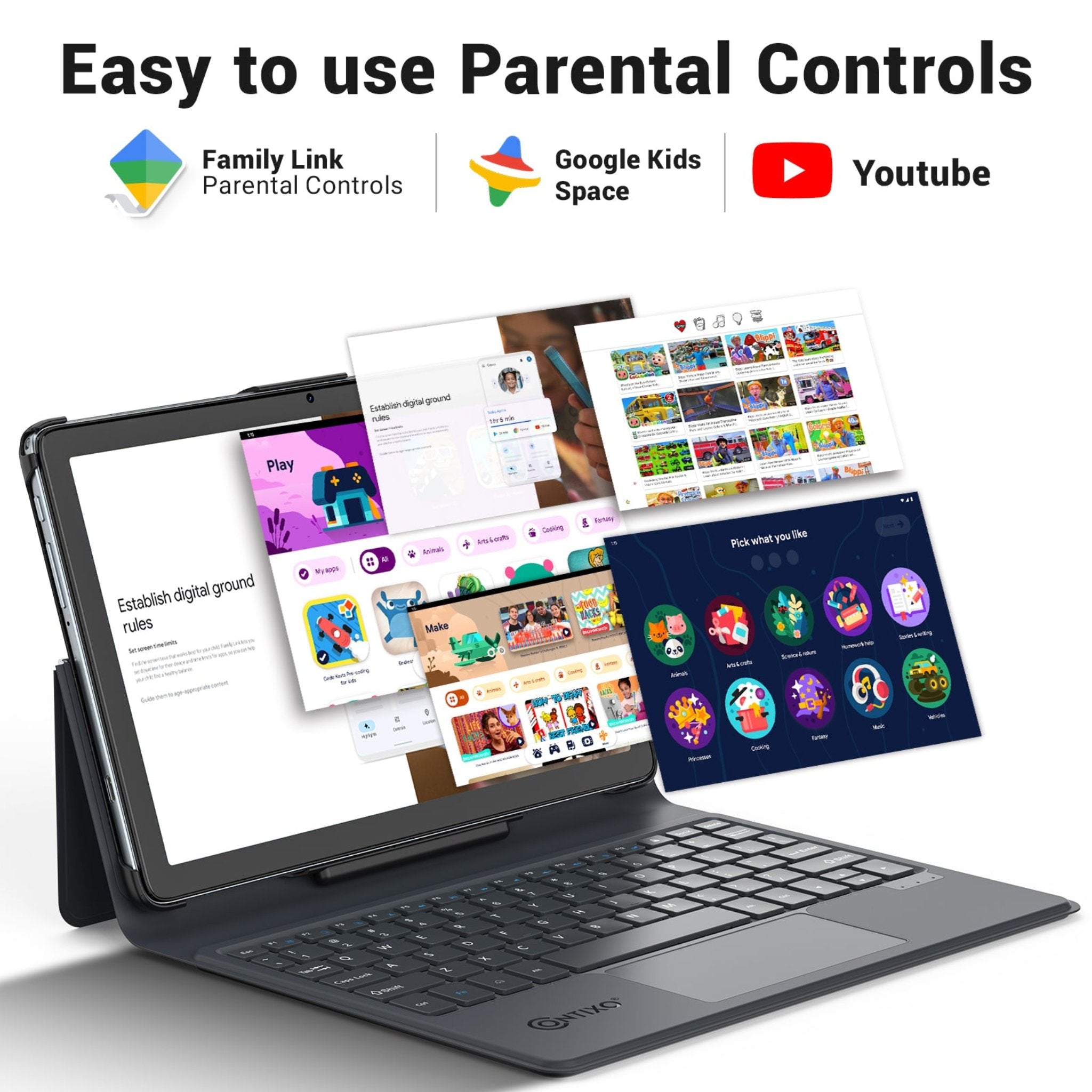 Contixo A1 10" Educational Android Tablet With Docking Keyboard - 128GB-thumbmail-8