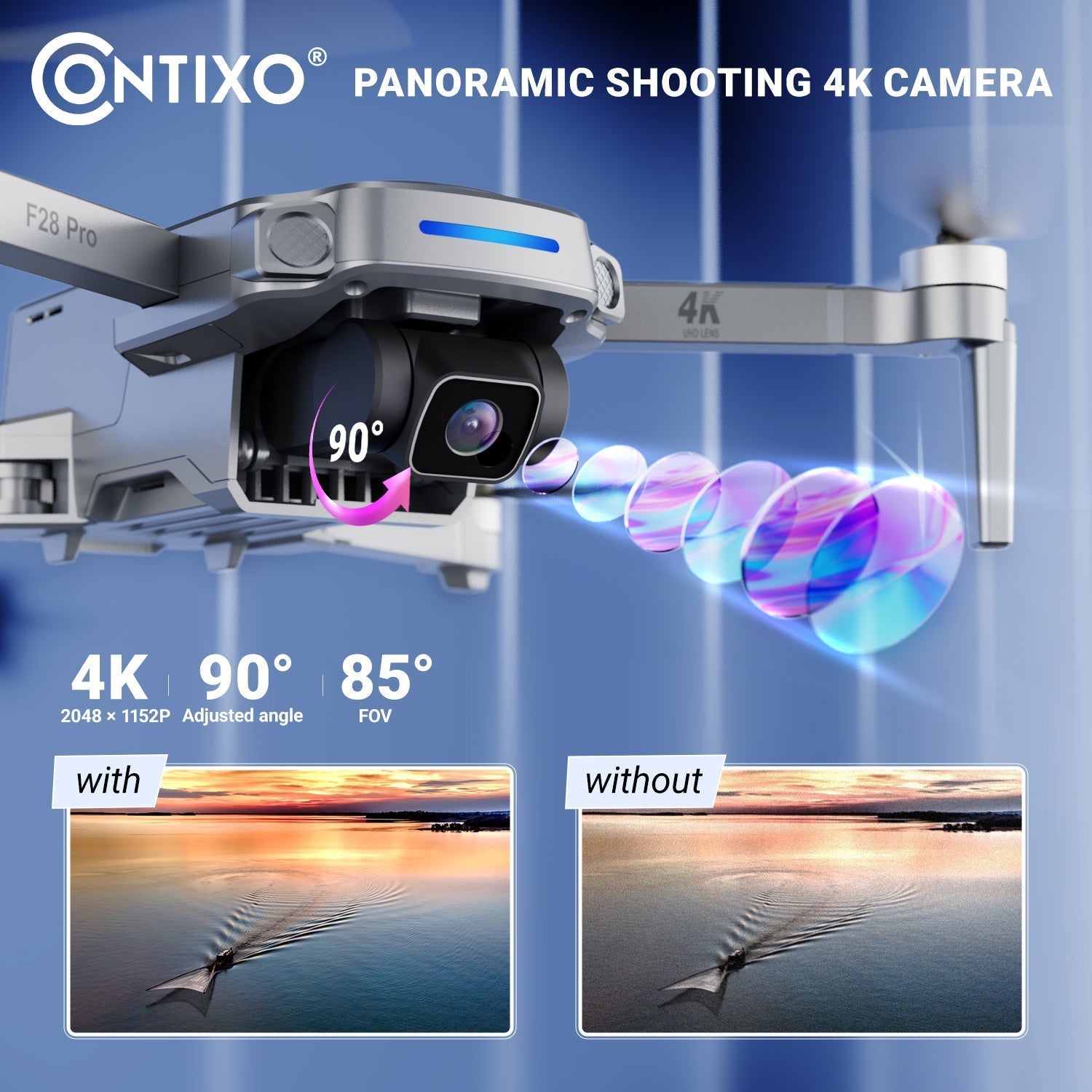 Contixo F28 Pro Foldable Drone With 4K FHD Camera and Carrying Case-thumbmail-4