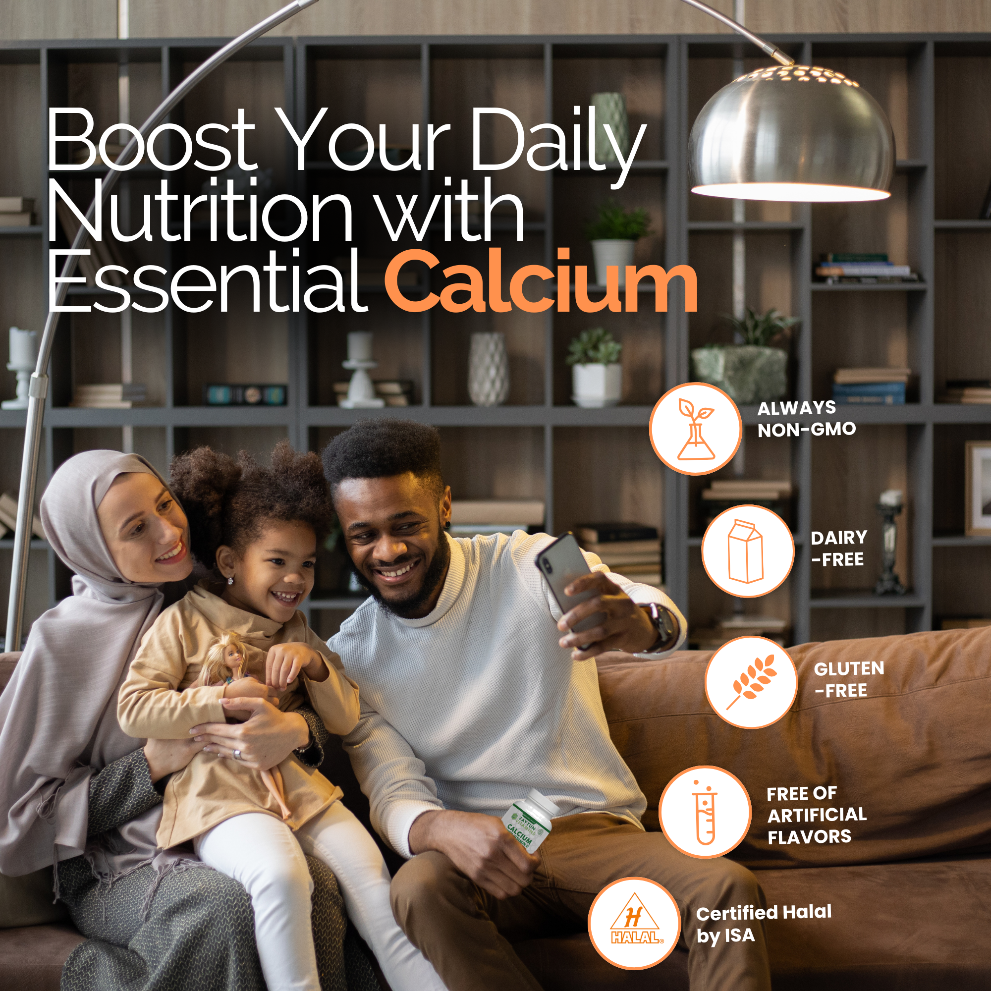Halal Calcium + Vitamin D3 Tablets (3-Pack)-thumbmail-3