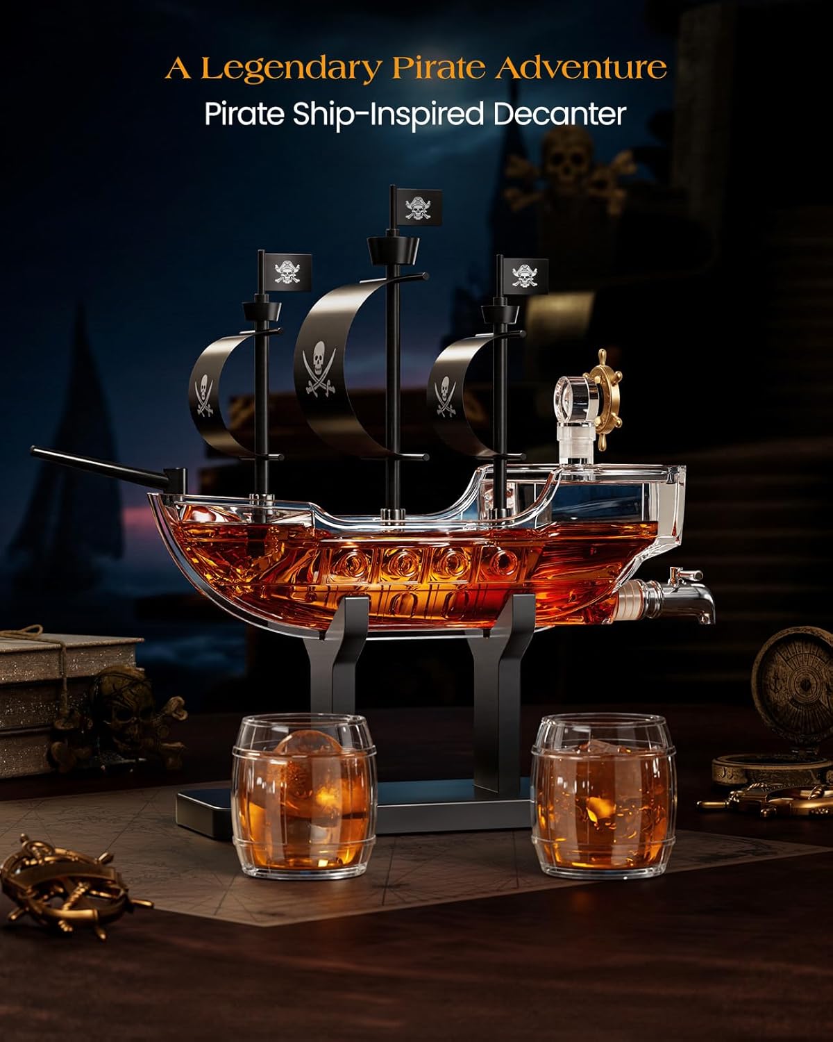Pirate Ship Whiskey Decanter Set-thumbmail-6