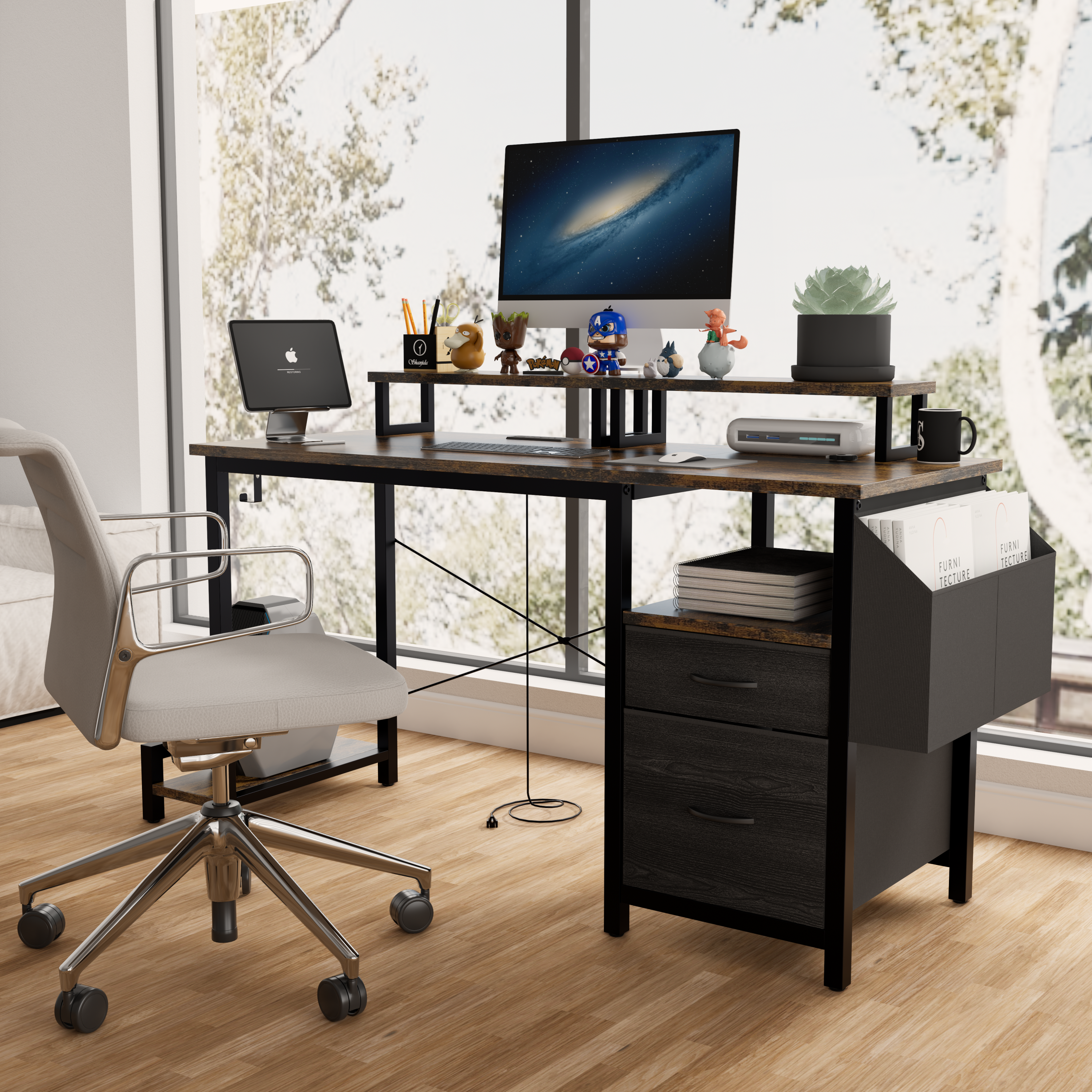 47.27'Office Desk With Power Outlet-thumbmail-9