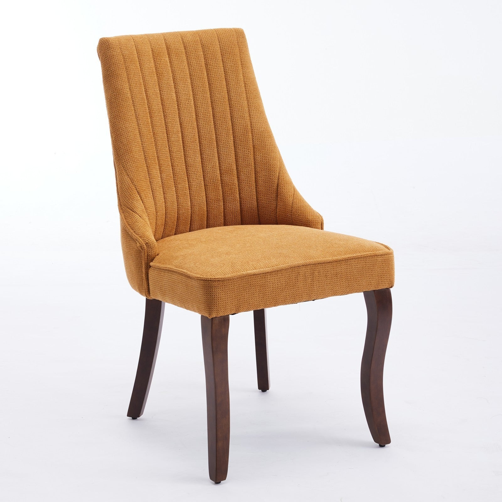 Set of 2 Rayon Cloth Flocking Linen Dining Chairs-thumbmail-4