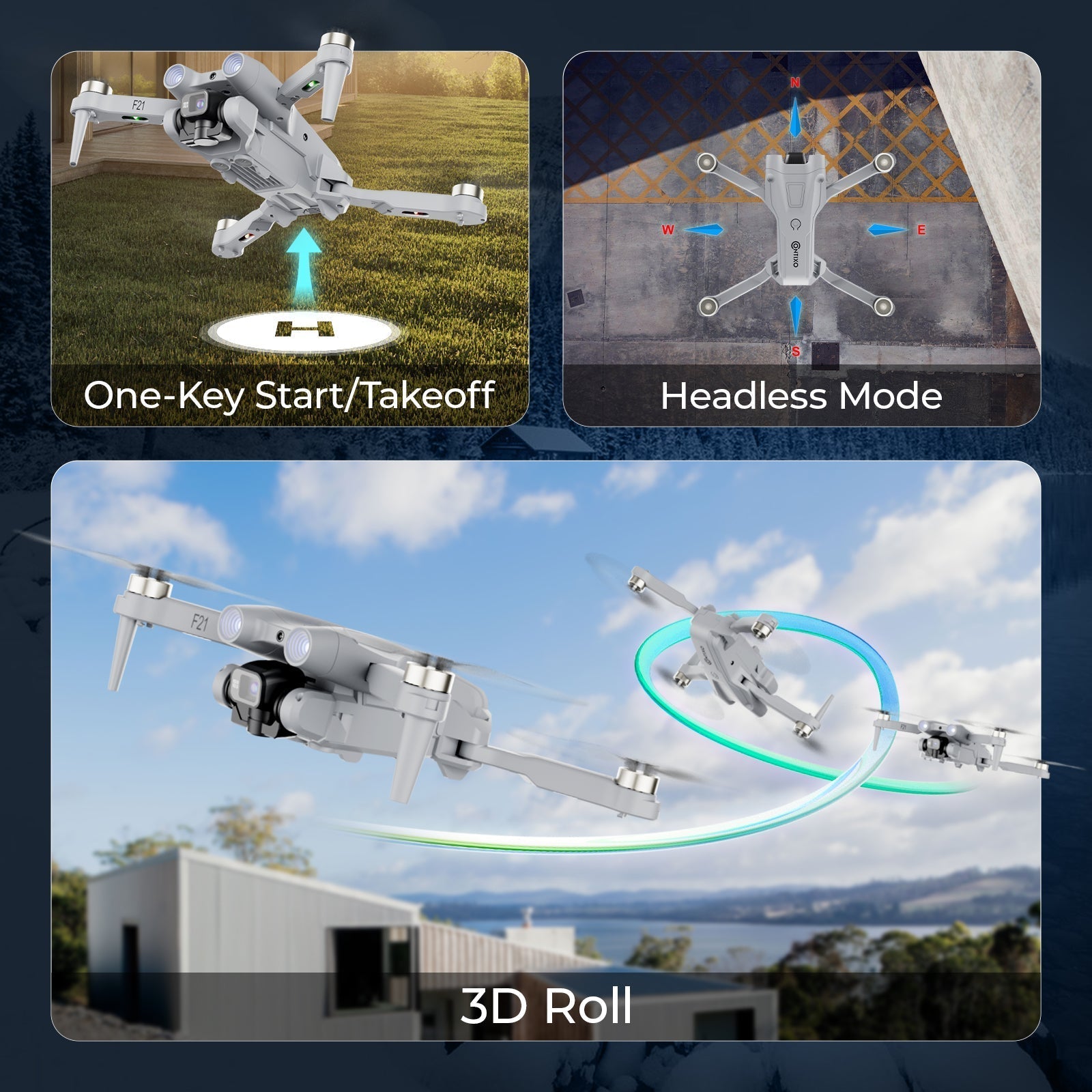 Contixo F21 Elite Sky Remote Control Beginner Drone With 1080P HD Camera-thumbmail-5