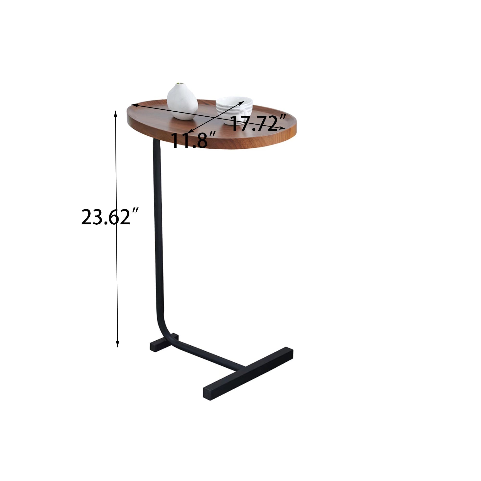 C-Shaped Brown Side Table-thumbmail-1