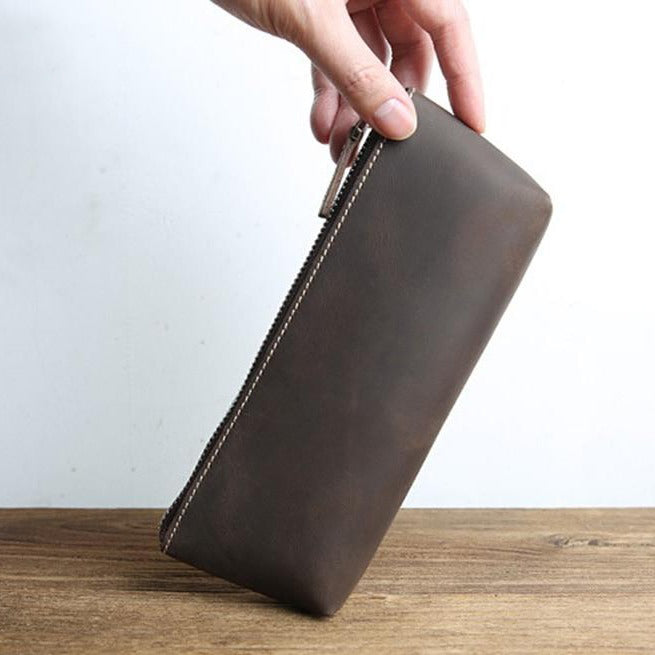 The Pallavi | Handmade Leather Pencil Case - Leather Makeup Bag-thumbmail-8