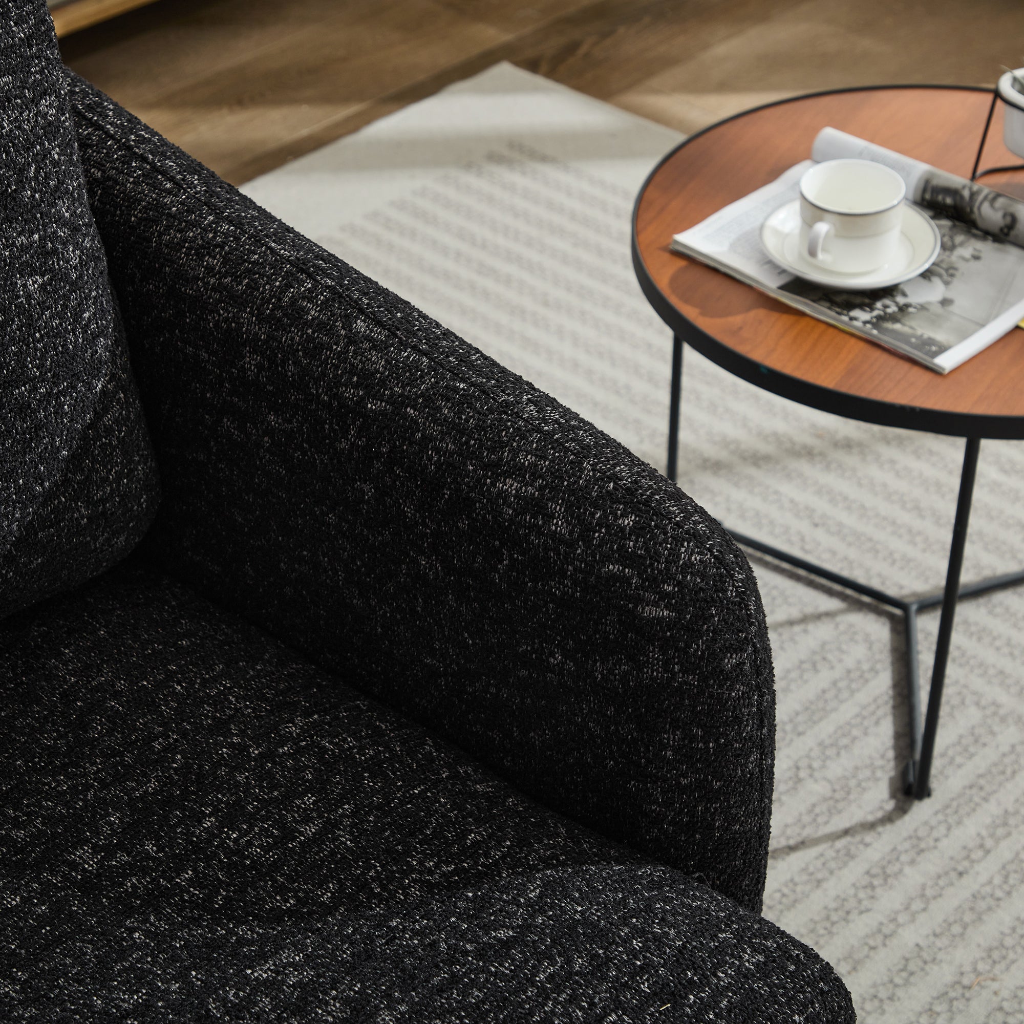 31.5"W  Comfy Round Swivel Accent Chair-thumbmail-6
