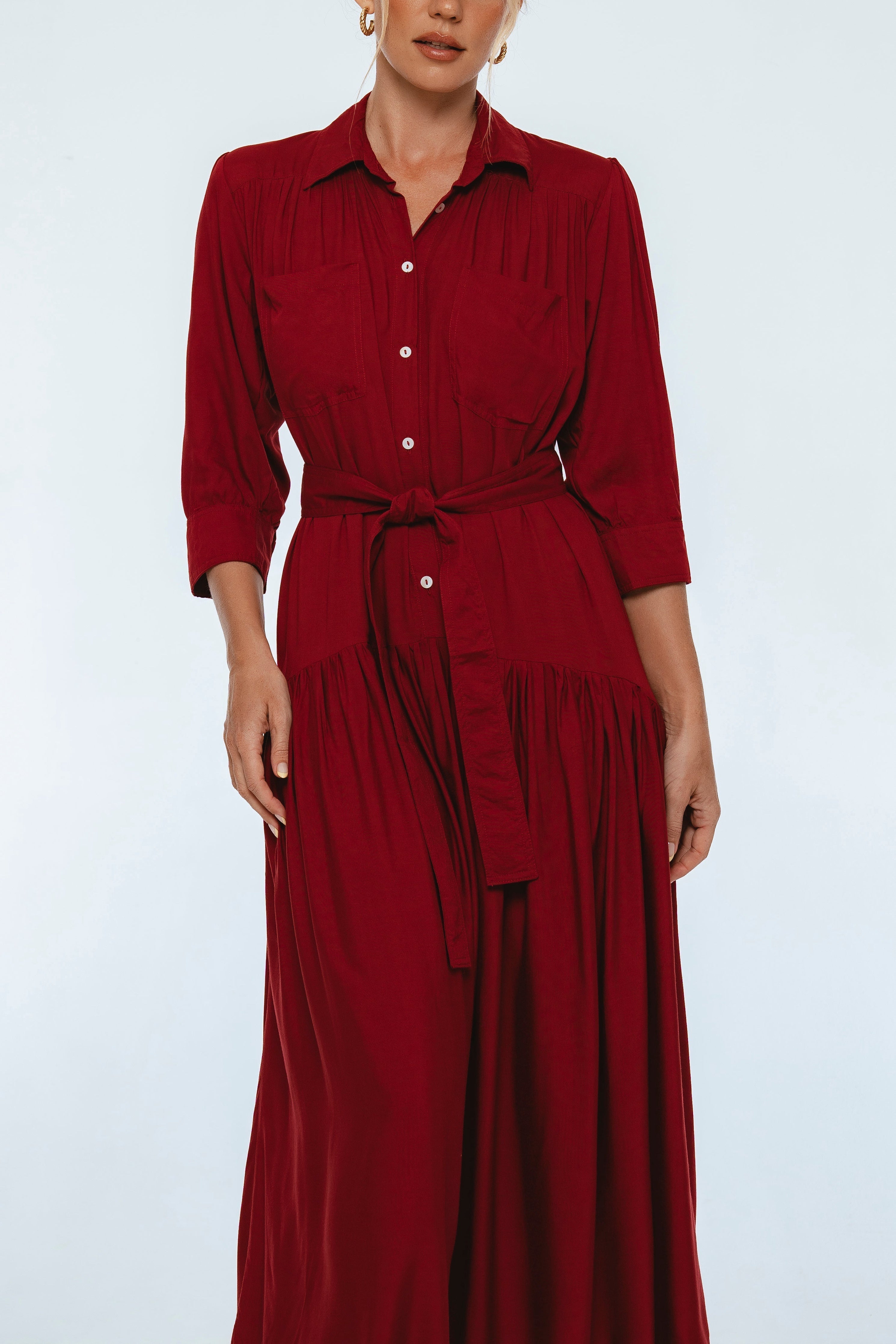 Colette Long Sleeve Shirt Dress-thumbmail-4