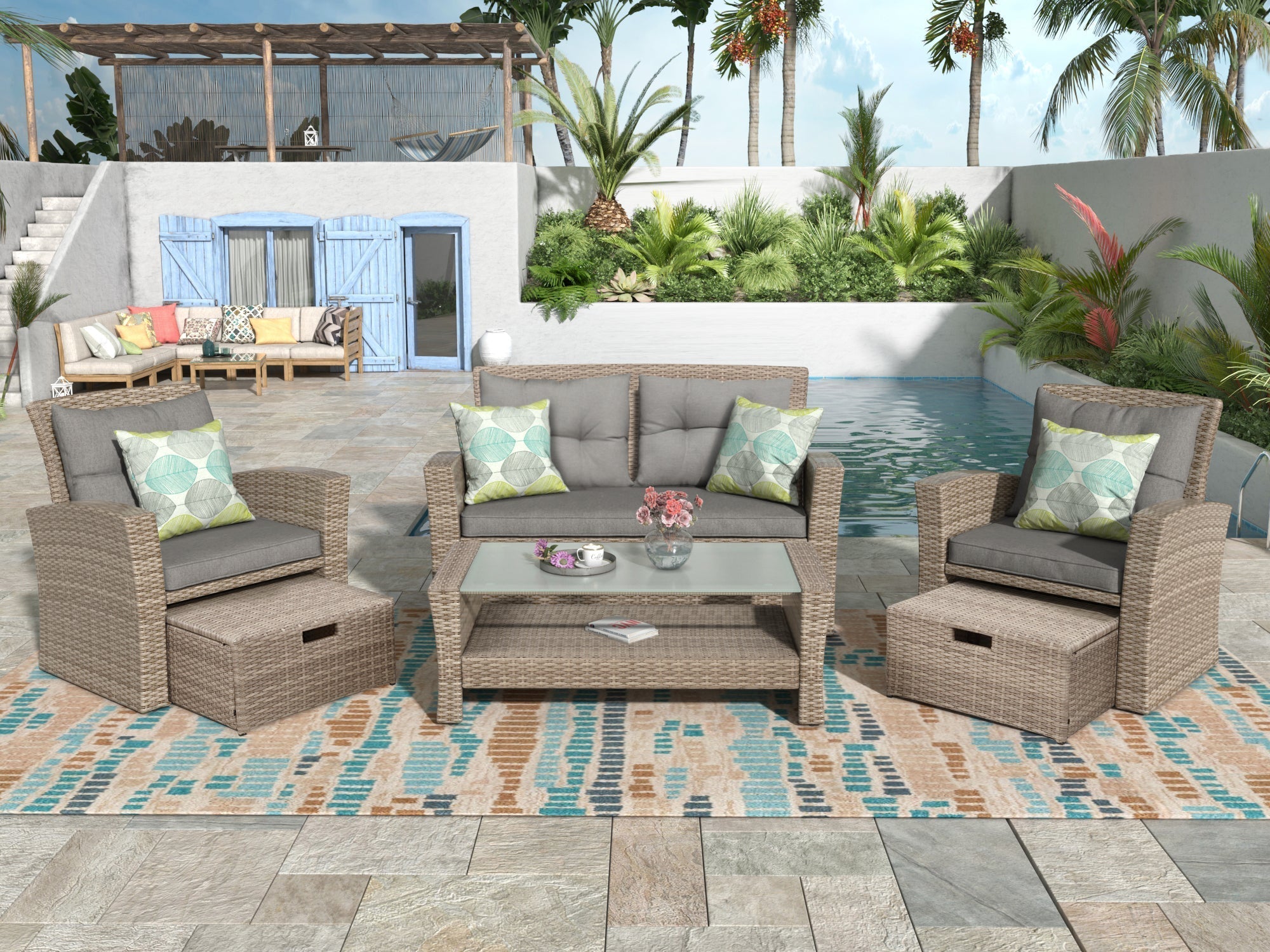 Set of 4 Piece Outdoor Patio Furniture-thumbmail-1