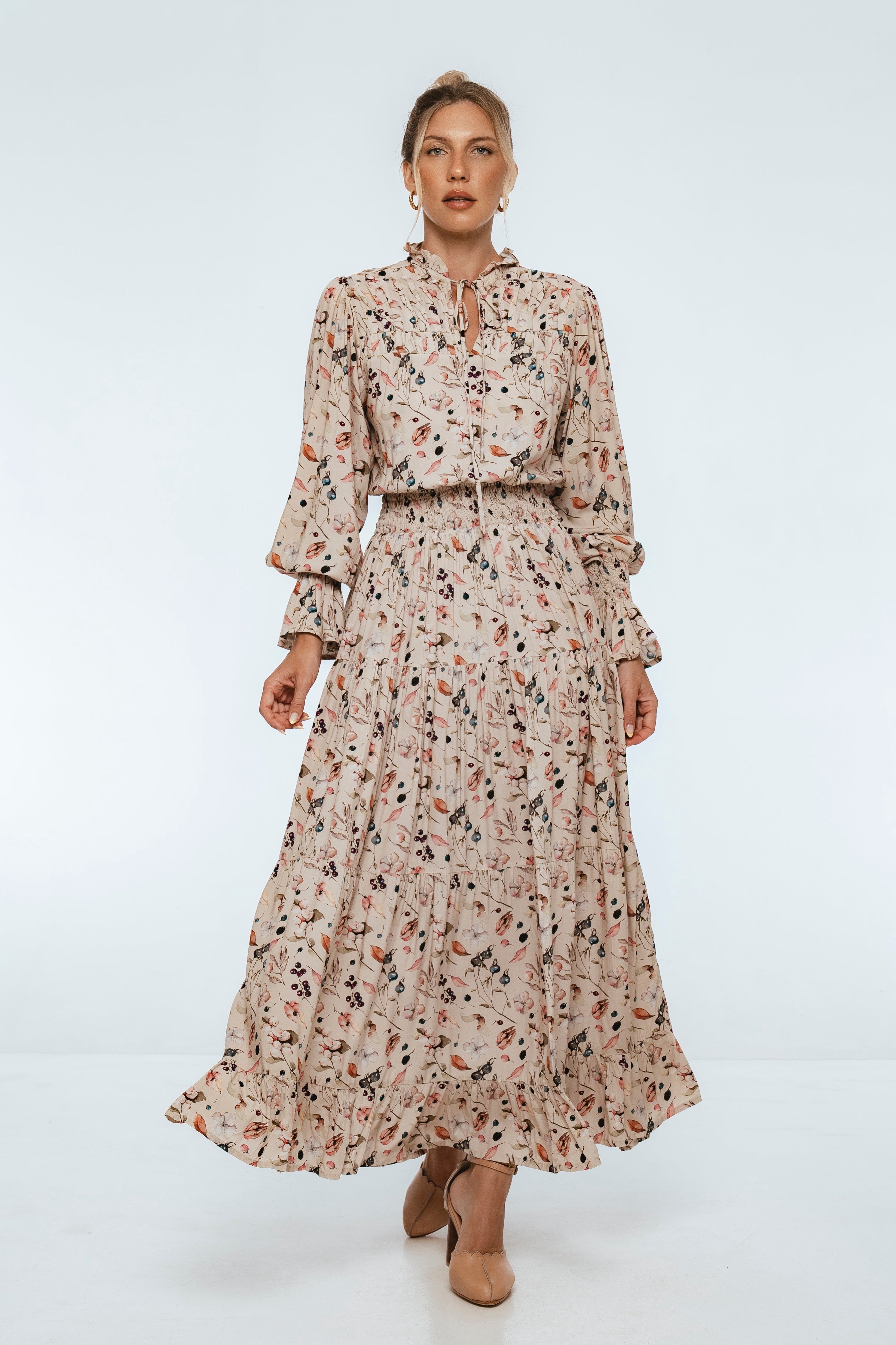 White Lotus Ruffled Maxi Dress-thumbmail-2