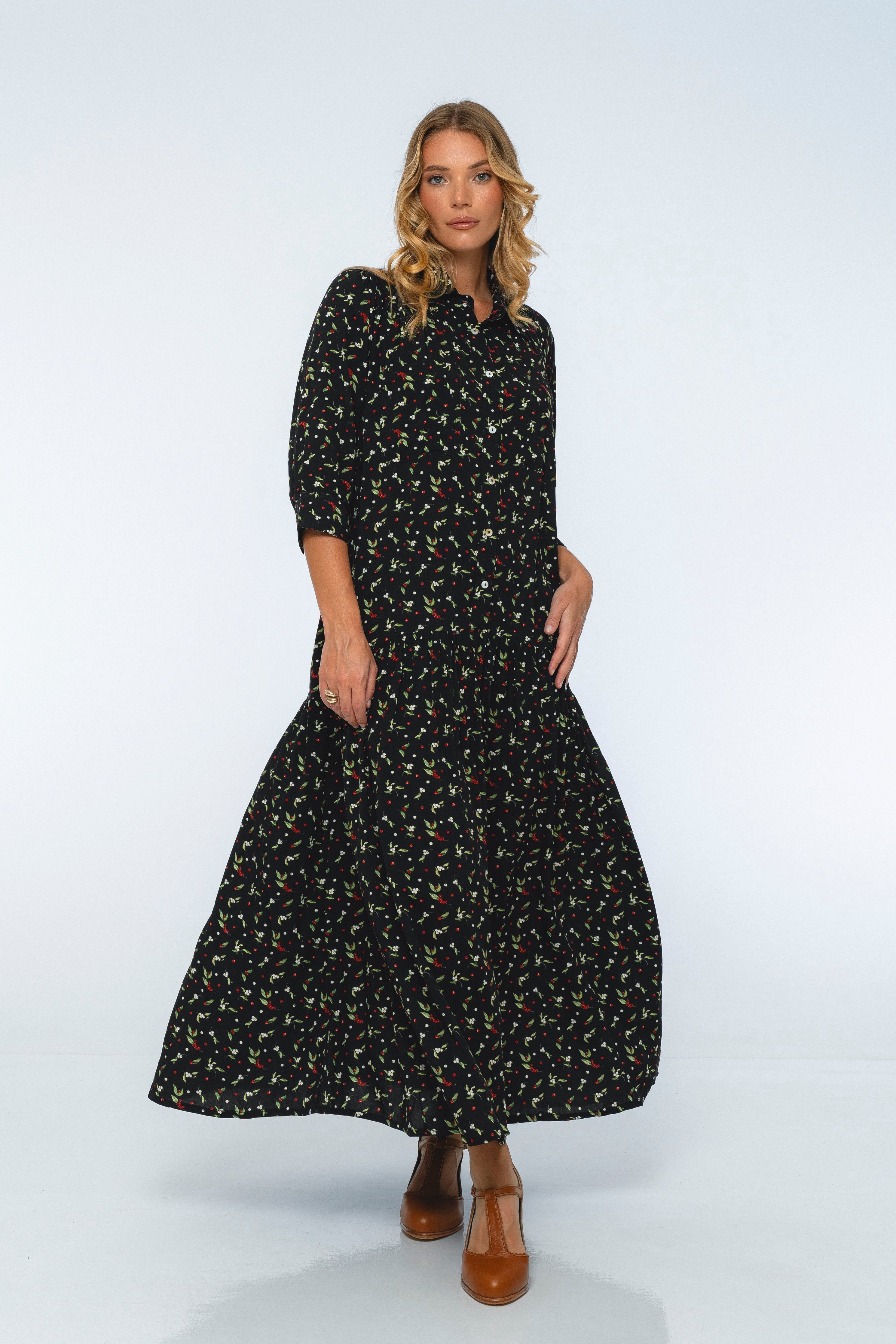 Colette Long Sleeve Shirt Dress-thumbmail-5