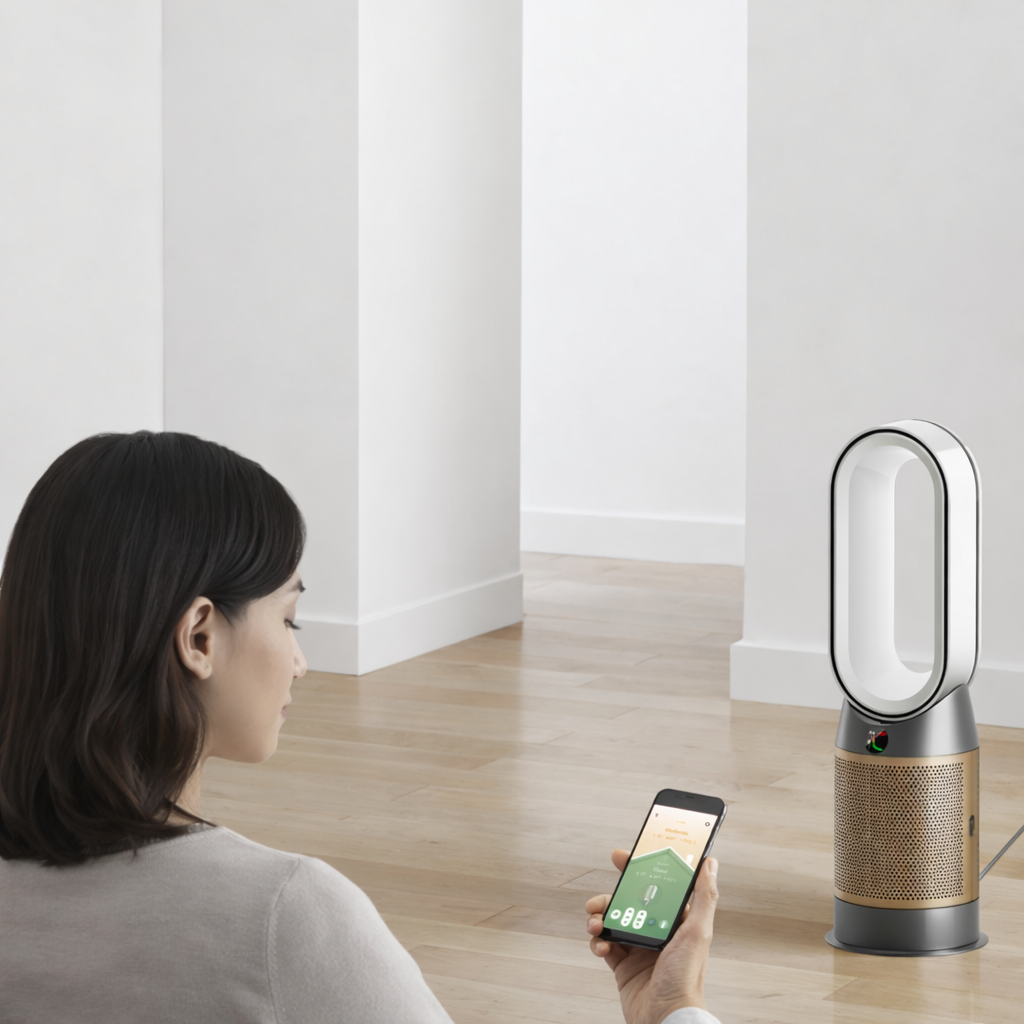 Dyson Air Purifier Hot+Cool Fan Formaldehyde HP09 Smart Tower in White/Gold-thumbmail-1